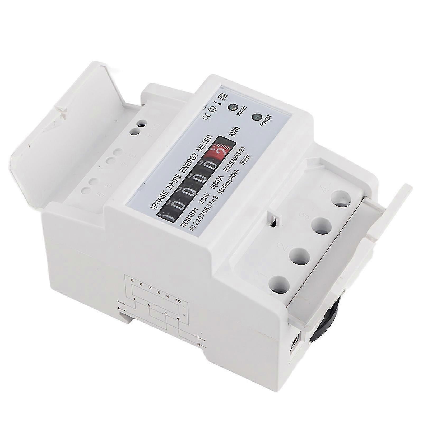Einphasiger 4p-stromzähler Dds1891, Genaue Energiemessung, Din-schiene, Digitalanzeige, Zuverlässiger Verbrauch, Haushaltszähler, Hohe Leistung, Modulare Installation, 230 V, Leistungsüberwachung.