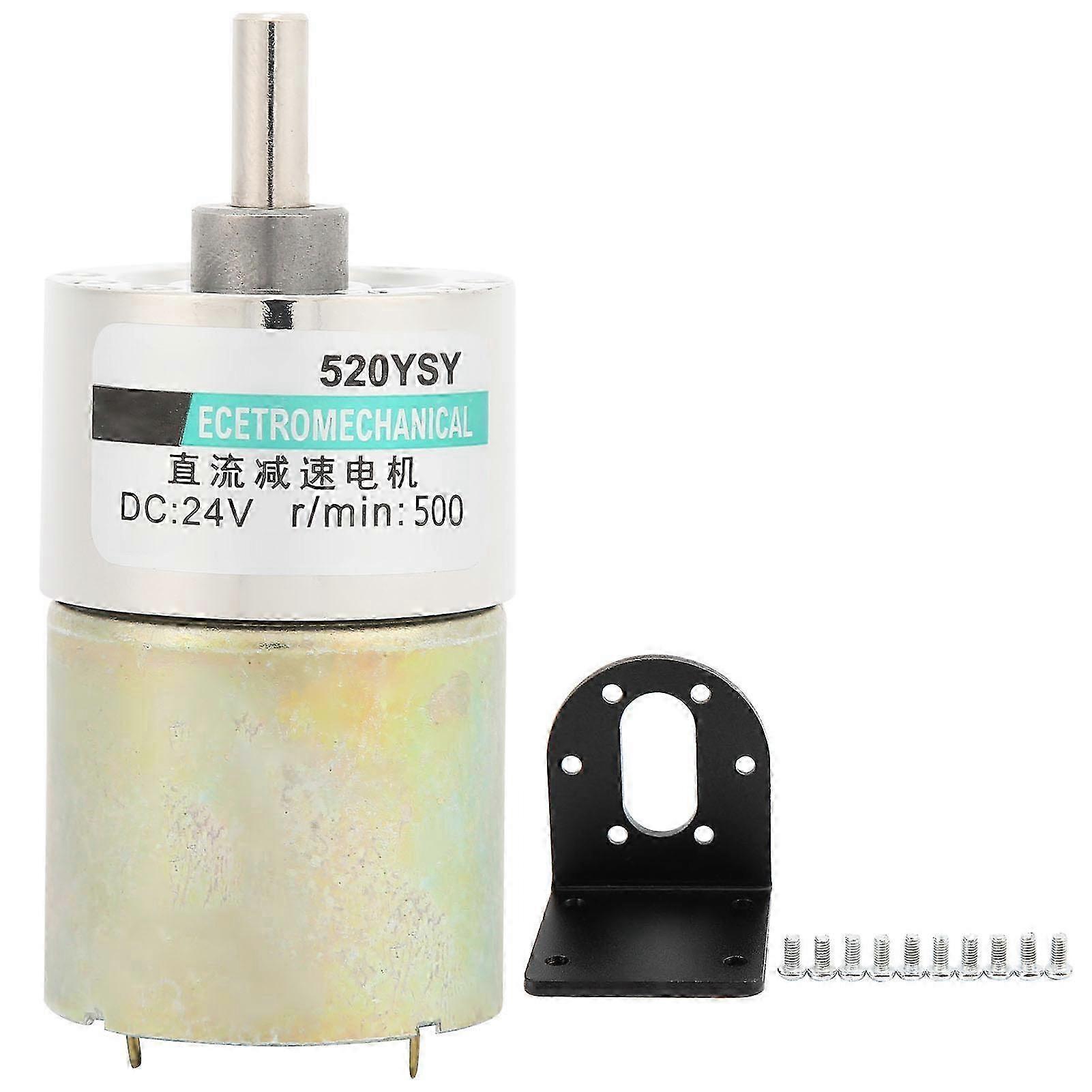 24-v-getriebemotor Mit Halterung, Rechts-/linkslauf, Einstellbare Langsamdrehzahl 500 U/min, Für Mikromaschinen