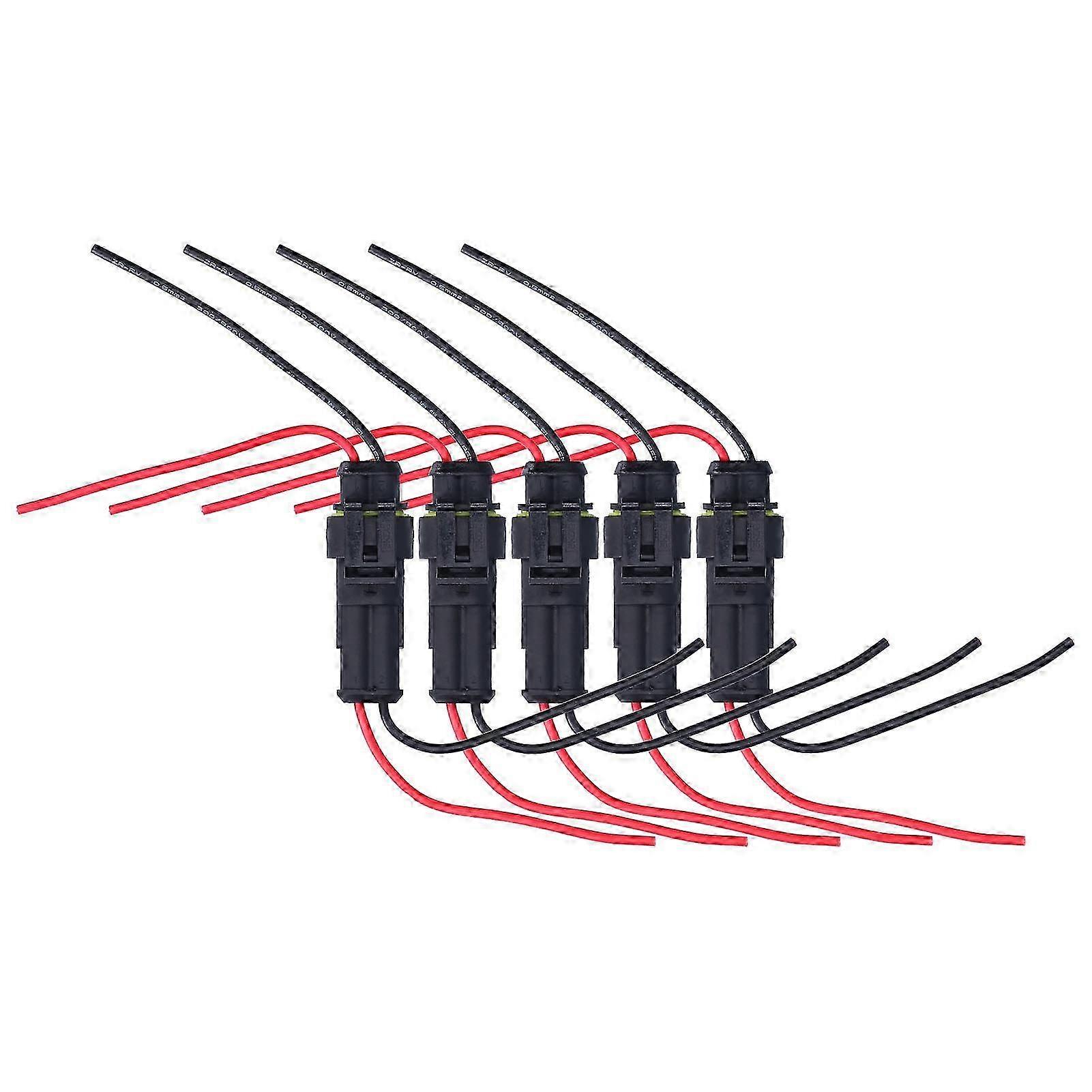 5-teiliger Wasserdichter Kfz-elektrikstecker, Flammhemmend, Langlebig Und Oxidationsbeständig, 2-poliger Fahrzeugverkabelungsstecker