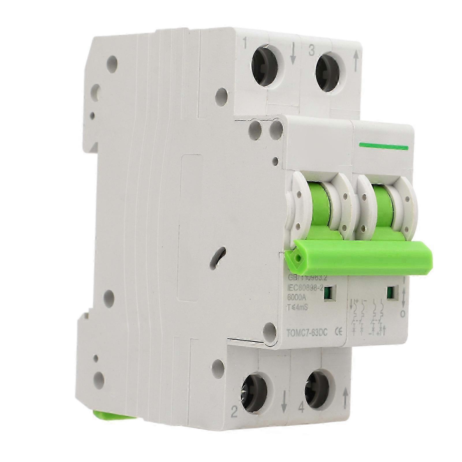 Dc550v 2p 63a Leistungsschalter, Thermomagnetischer Trennschalter Für Solar-photovoltaikanlagen, Stromkreisschutz, Magnetothermische Auslösung, Bipolare Unterbrechung.