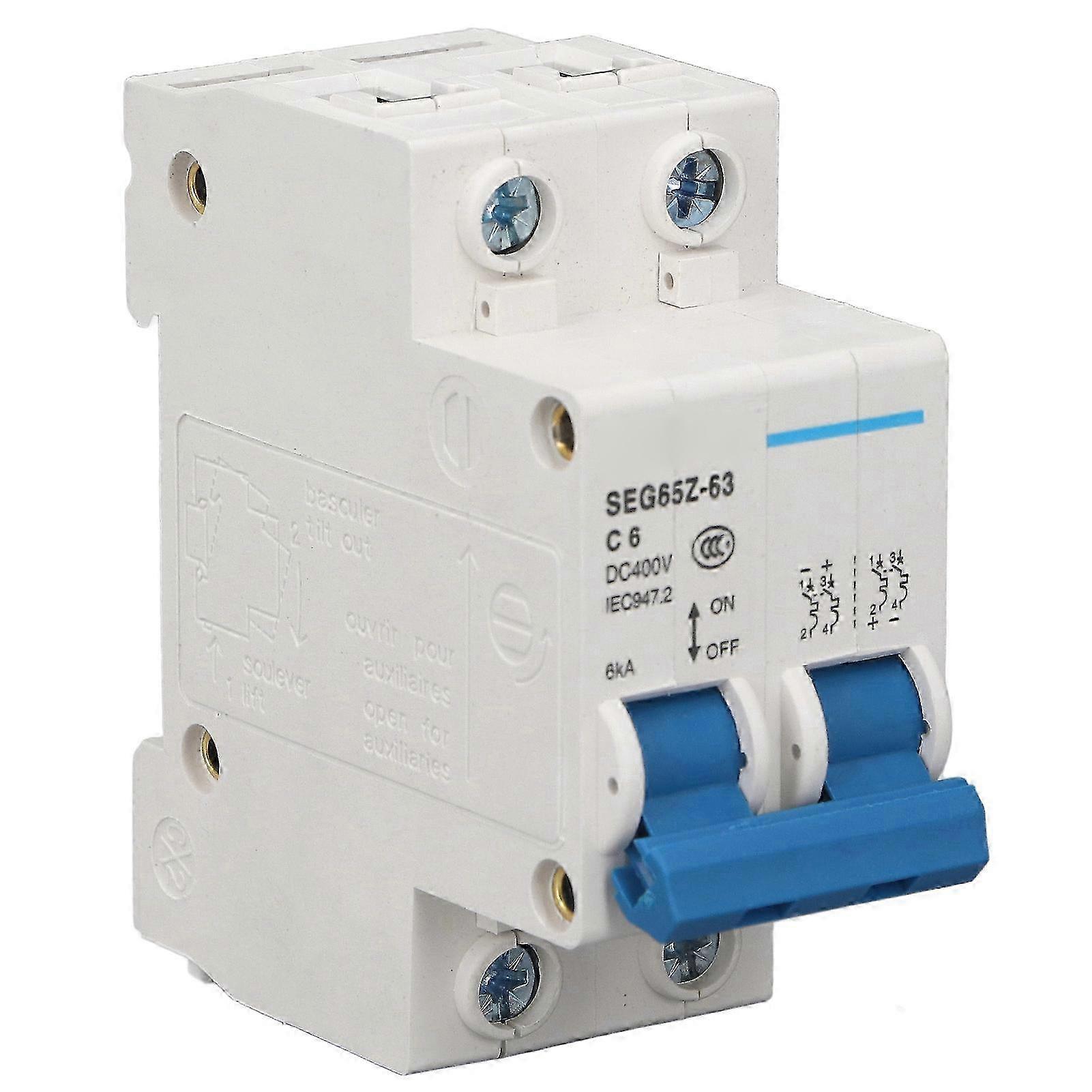 Miniatur-2p 6ka 400v Ac C6 6a-leistungsschalter, Pneumatischer Schalter Für Photovoltaik-solarmodule Und Netzsysteme
