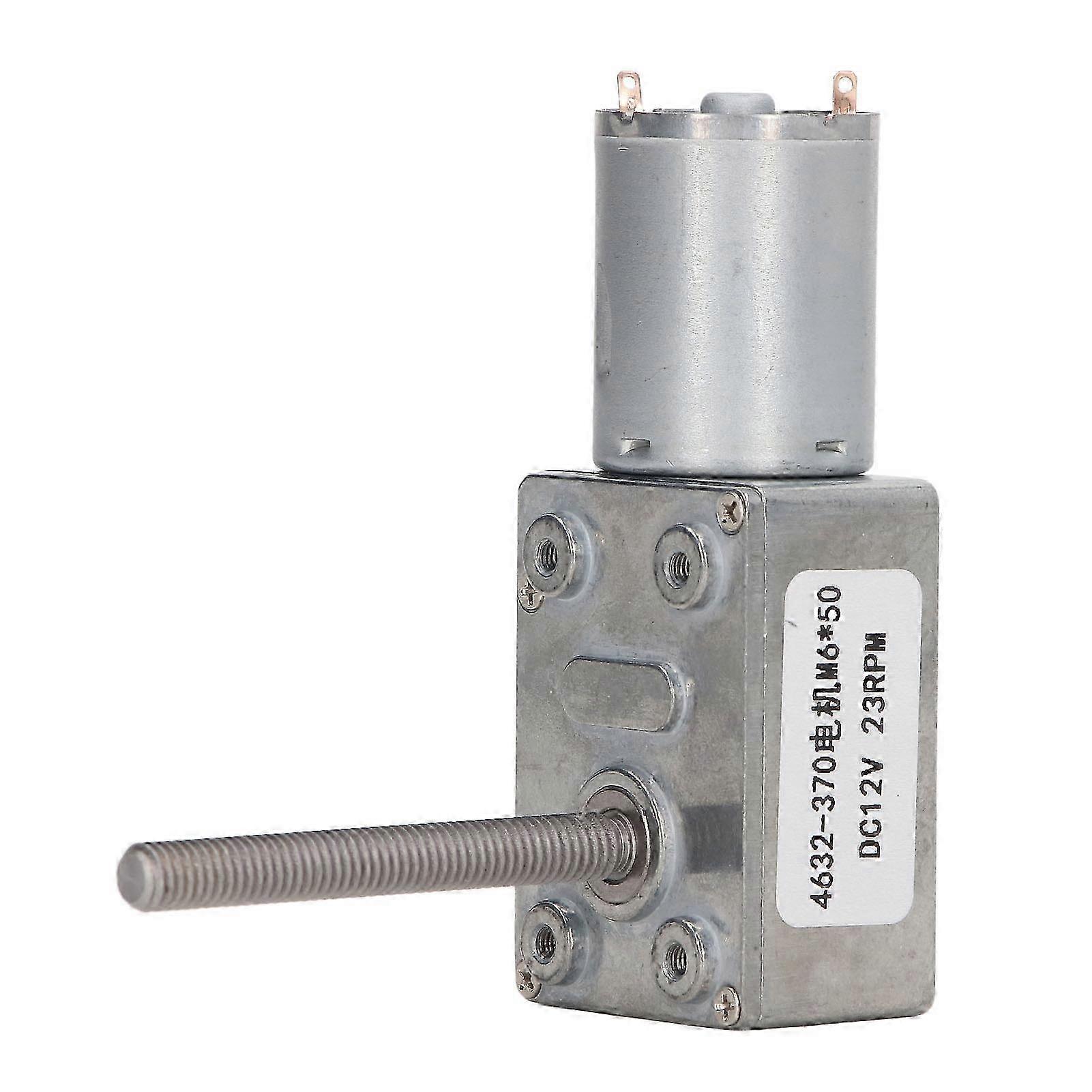 12v Gleichstrom-schneckengetriebemotor, M6-drehgewindewelle, 23 U/min Drehzahlreduzierung, Selbsthemmungsfunktion, Industrieller Einsatz, Kompakter Elektromotor.