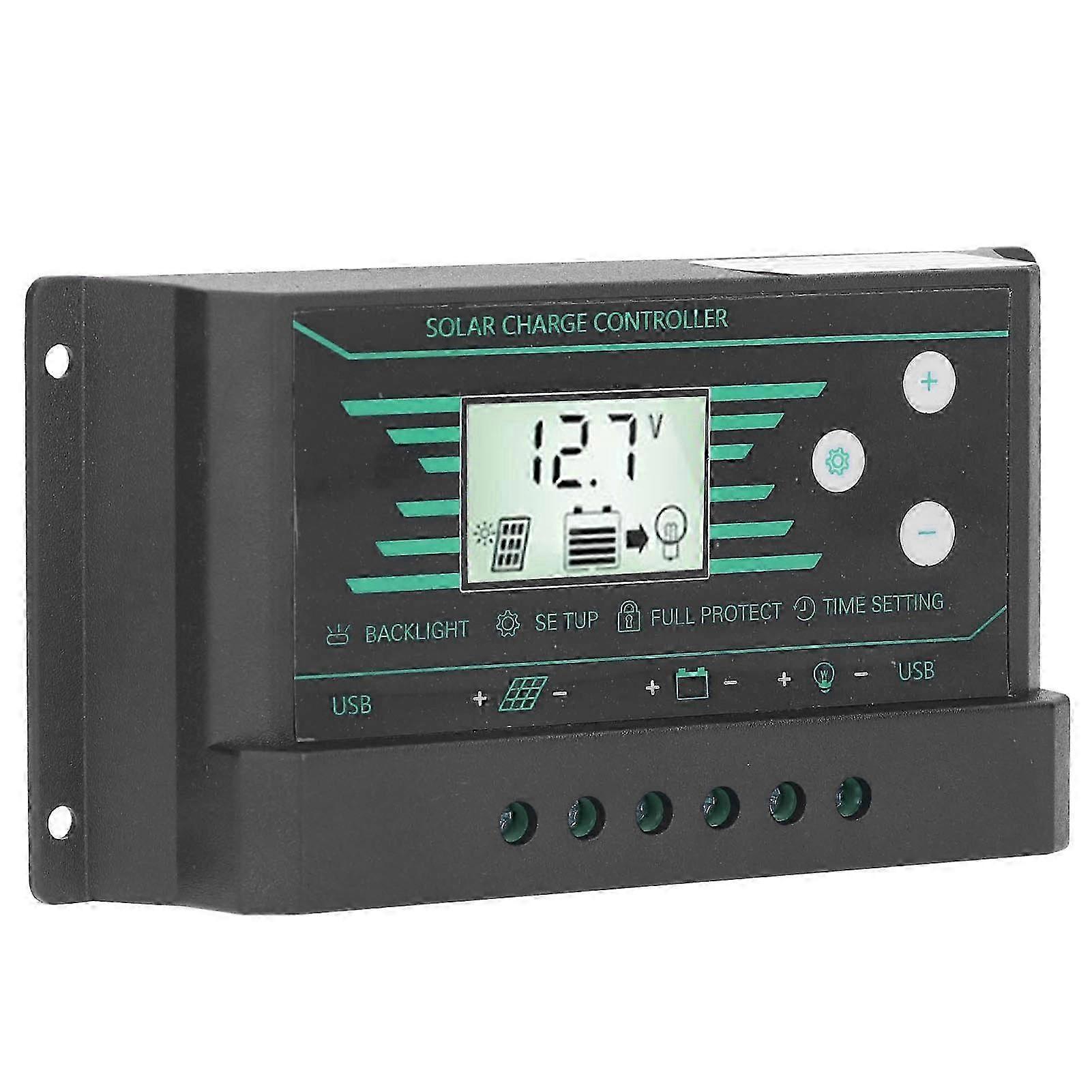 30a 12v/24v Pwm-solarladeregler Mit Lcd-bildschirm Und Zwei Usb-anschlüssen Für Z30-lampen, Spannungsregler, Digitalanzeige, Integrierter Schutz