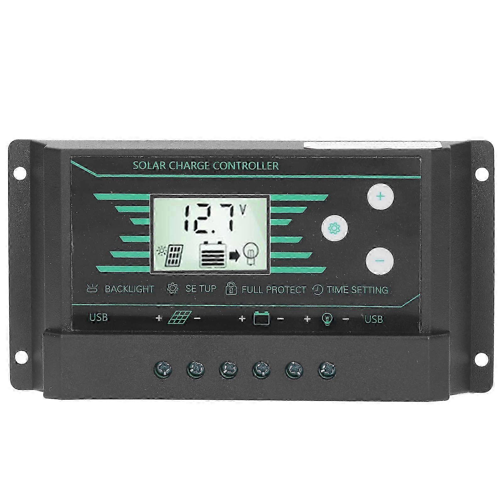 30a 12v/24v Pwm Solar-laderegler Mit Zwei Usb-anschlüssen Und Lcd-bildschirm Für Lampz10, Intelligenter Batterieregler, Geeignet Für Solarmodule