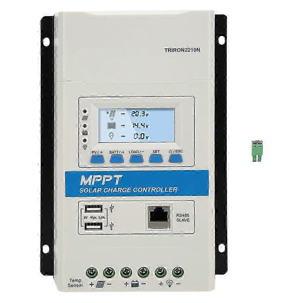 Triron2210n 12v 24v Intelligenter 20a Mppt Solar-laderegler, Modul Mit Display, Dualem Usb-ausgang, Slave-com-schnittstelle, Standard-batterieregler, Photovoltaik-panel, Integriertem Schutz, Optimiert