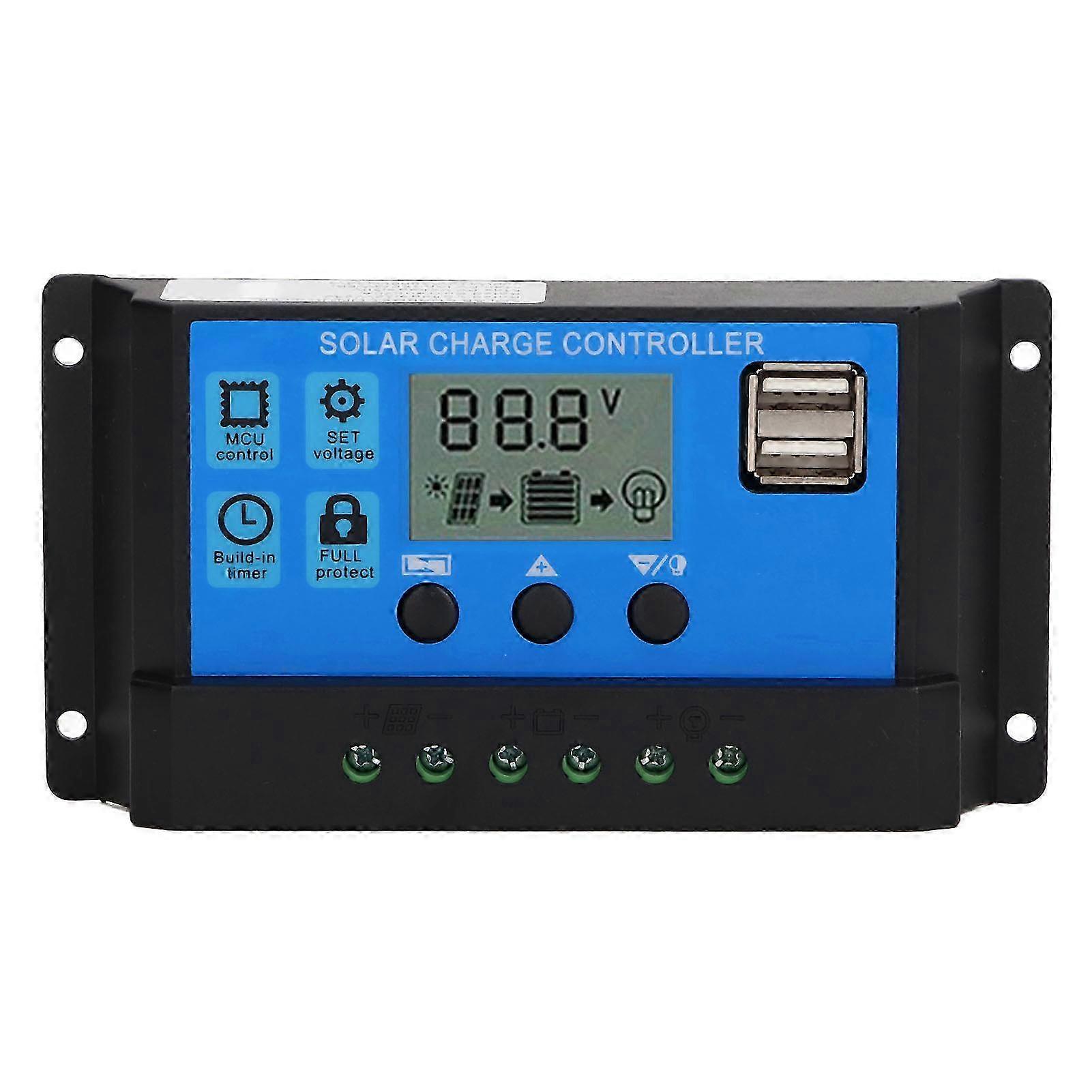 100a 12v/24v Pwm Solarladeregler, Photovoltaik-regler Mit Lcd-bildschirm, Mppt-laderegler Für Solarmodule, Robustes Gehäuse.