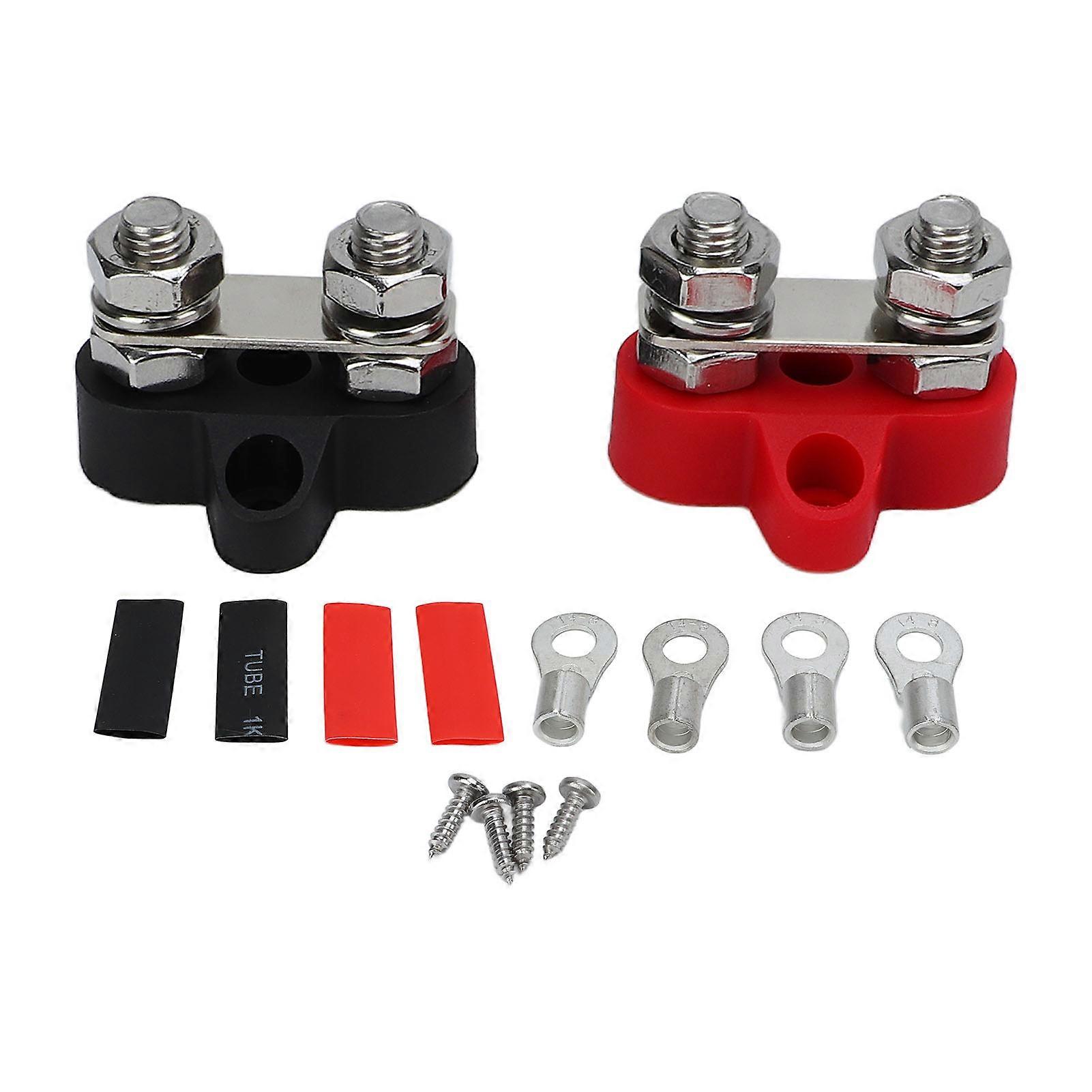 Plus-/minus-stromverteiler, 2-poliger Anschlussblock, Hochleistungs-stromschiene Für Autos, Wohnmobile, Atvs Und Boote