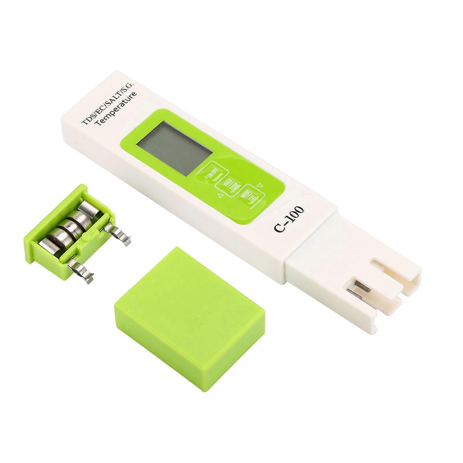 C-100 5-in-1 Multifunktions-wassertester Für Salzgehalt, Tds, Ec, Ph Und Temperatur, Mit Hintergrundbeleuchtung, Ideal Für Meerwasseraquarien Und Schwimmbäder, Präzises Qualitätsmessgerät.