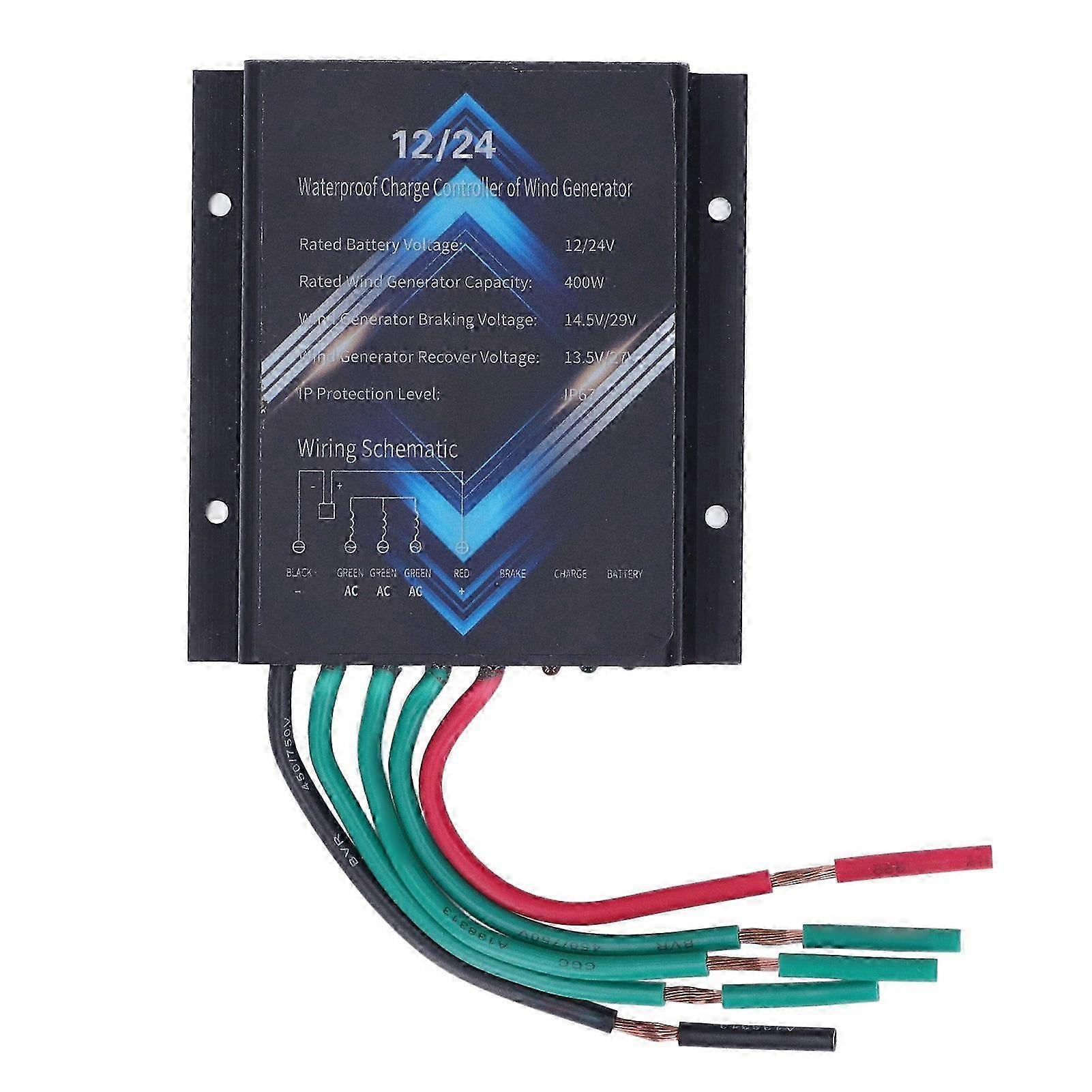 400w 12v/24v Wasserdichter Windkraftanlagenregler Aus Aluminiumlegierung, Wetterfester Windkraftanlagenregler Für Heimsysteme