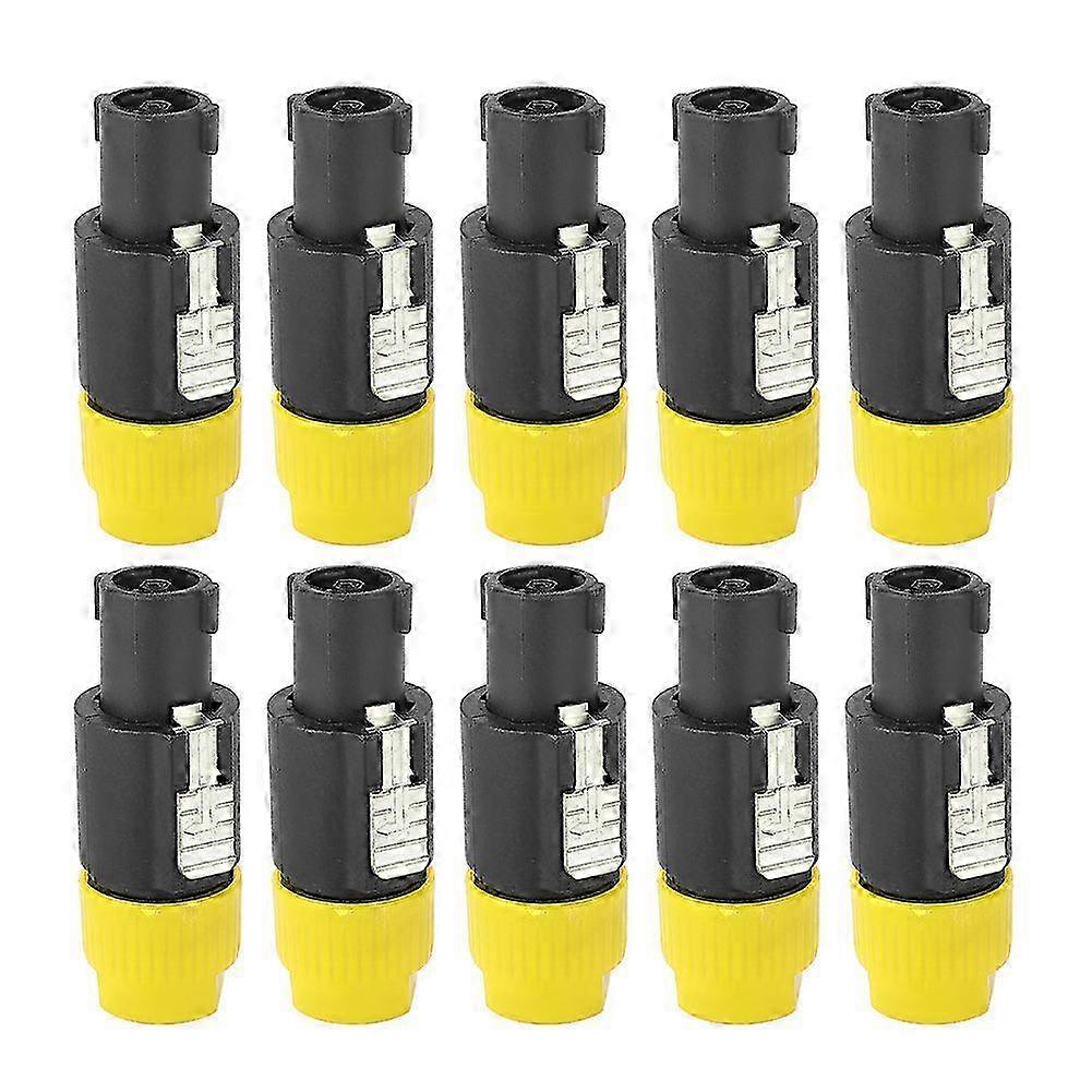 10 Stück Nl4fc Wasserdichtes 4-pin Speakon Lautsprecheranschluss-audiokabel (gelb)
