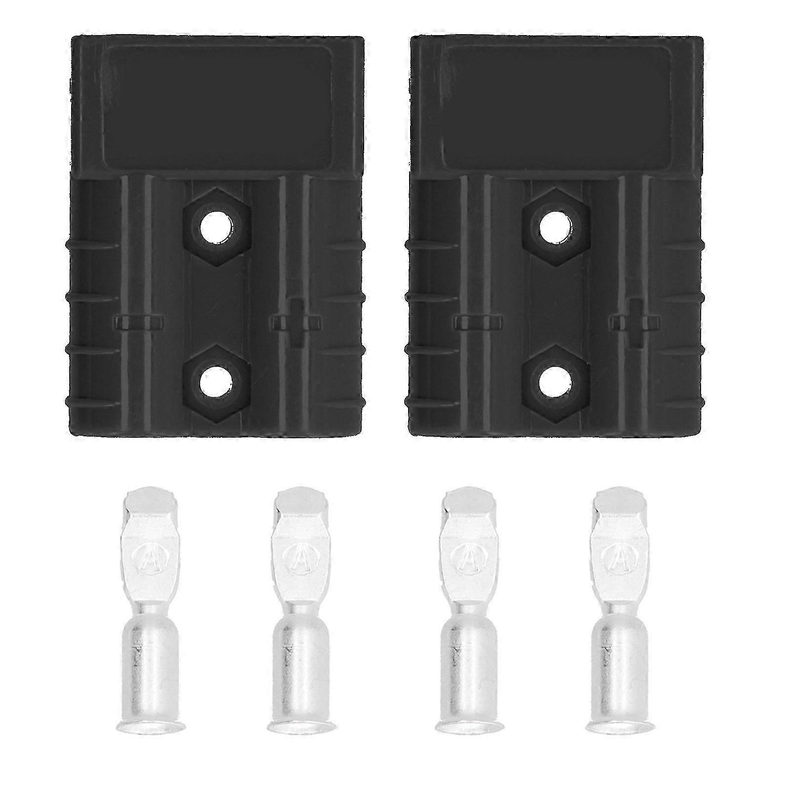 50a Batterieanschluss 2 Stück, Schnellkupplungsstecker-set Für 6awg 600v Verkabelung, Leichter, Schwarzer, Robuster Elektrischer Anschluss.