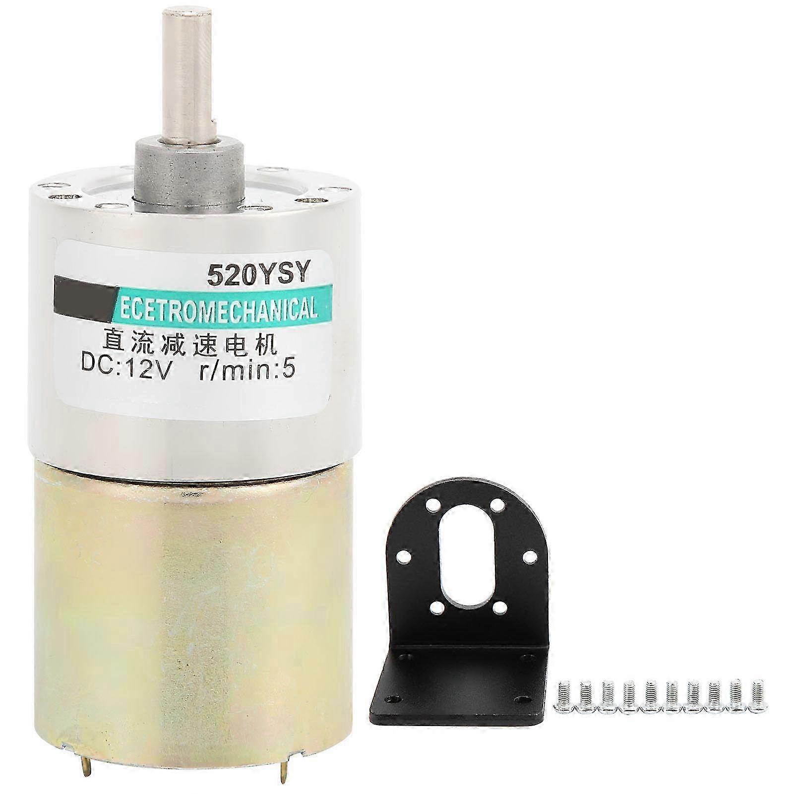 12-v-gleichstrom-getriebemotor Mit Halterung, Niedrige Drehzahl (im Uhrzeigersinn/gegen Den Uhrzeigersinn), Für Mikromaschinen, Xd-37gb520, 5 U/min