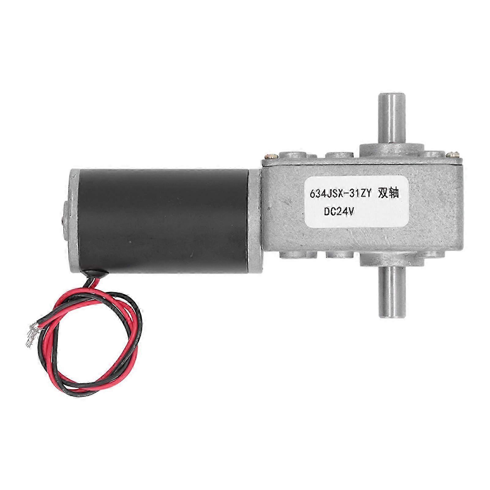 24v 30rpm Gleichstrom-getriebemotor, Doppelwelle, Selbsthemmendes Schneckengetriebe, Hohes Drehmoment, Reversibel, Turbinengetriebe, Drehmomentstarker Mikro-elektromotor