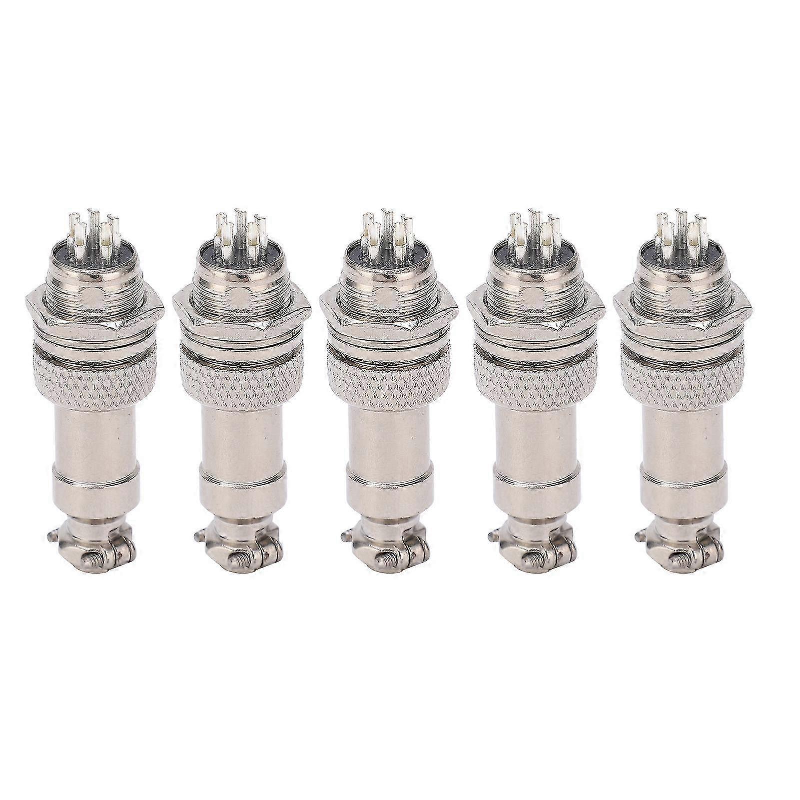 Avionik-stecker Gx12 5-polig 5a 450v - Packung Mit 5 Steckern (männlich/weiblich) Mit Verkabelung, Einbauversion, Metallgehäuse Für Netzteil.