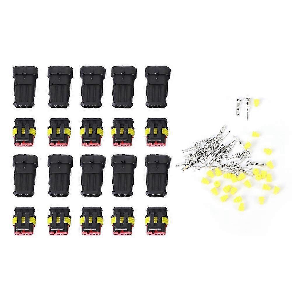 Wasserdichter 3-poliger Elektrischer Steckverbinder, 10er-packung, Für Kfz-verkabelung, Schraubanschlussstecker, Ip67, Schnellverdrahtungsadapter