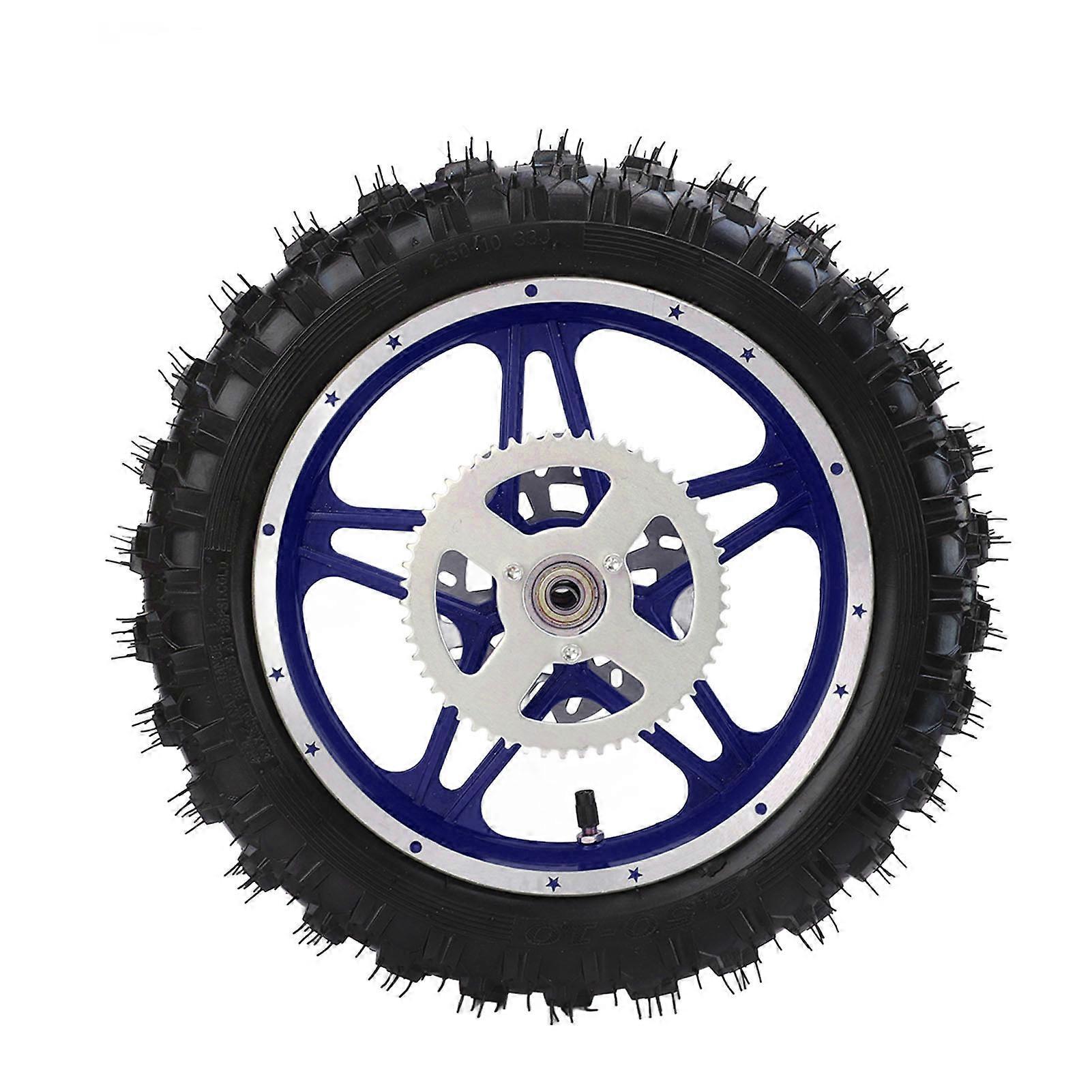 Hinterradbaugruppe 2,5-10 Zoll Mit Reifen, Scheibenlager Und Blauem Antirutschritzel Für Offroad-motorräder Und Pitbikes