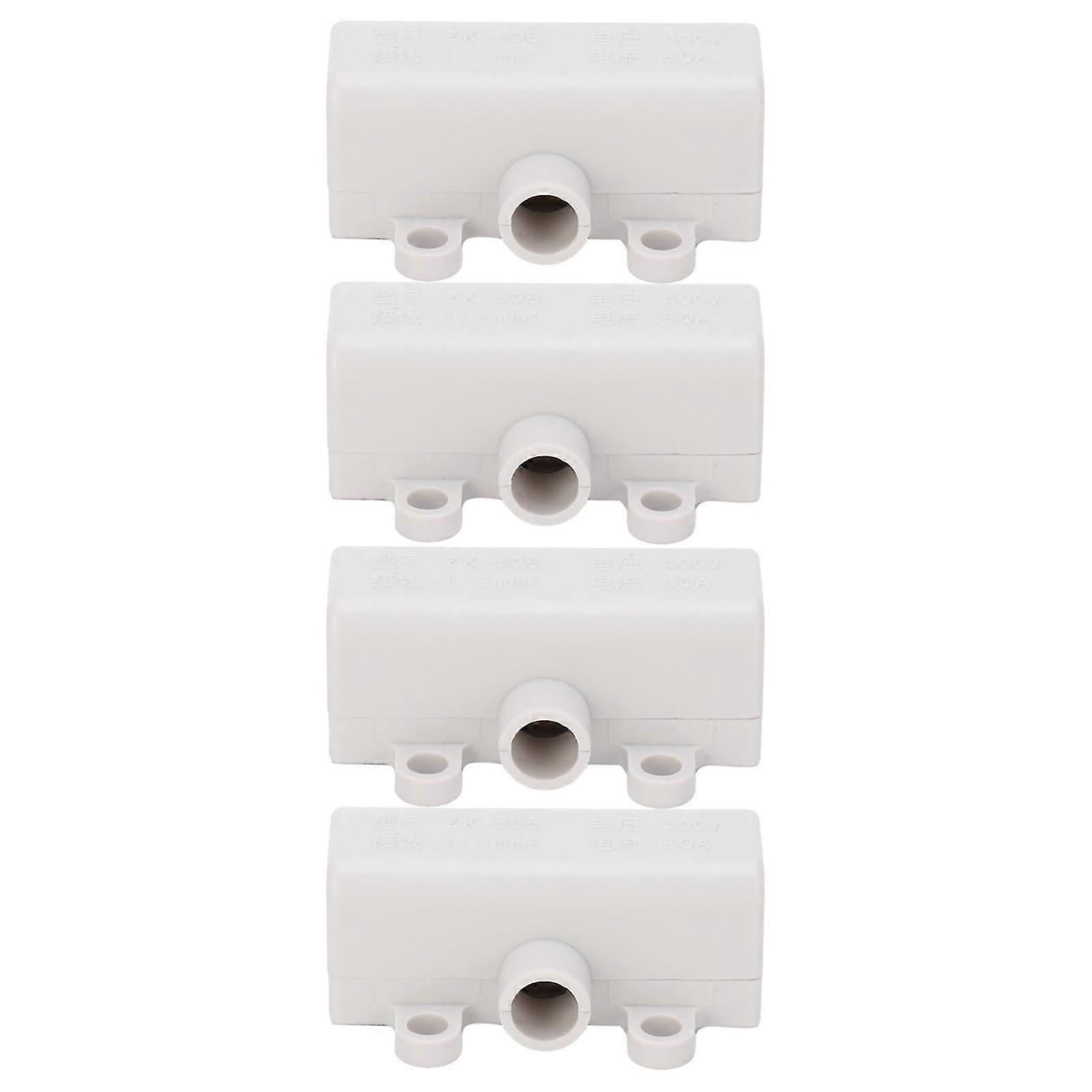 Industrieller T-förmiger Steckverbinder 4 Eingänge, 4 Ausgänge Zk-506, Hochleistungs-abzweigklemmenblock 400v 60a, Hauptverdrahtungsverteiler, Hochleistungs-verteilerblock, 4-teiliges Set.