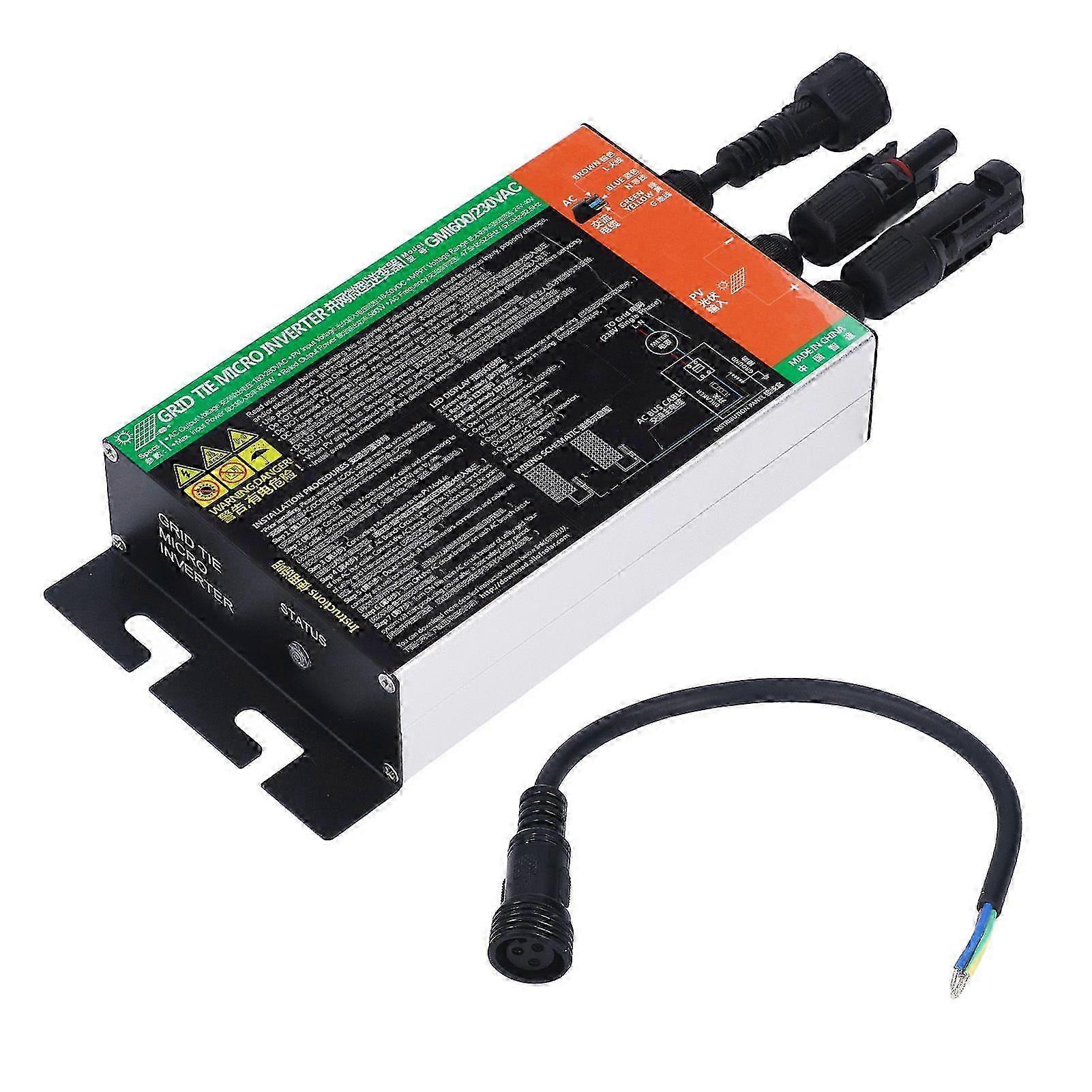600w Mppt Solar-mikrowechselrichter, Reine Sinuswelle, Ac230v Netzanschluss, Erneuerbare Energie, Mikrowechselrichter Für Photovoltaikmodule, Saubere Alternative, 600w Leistung, 230v Spannung, Hoher W