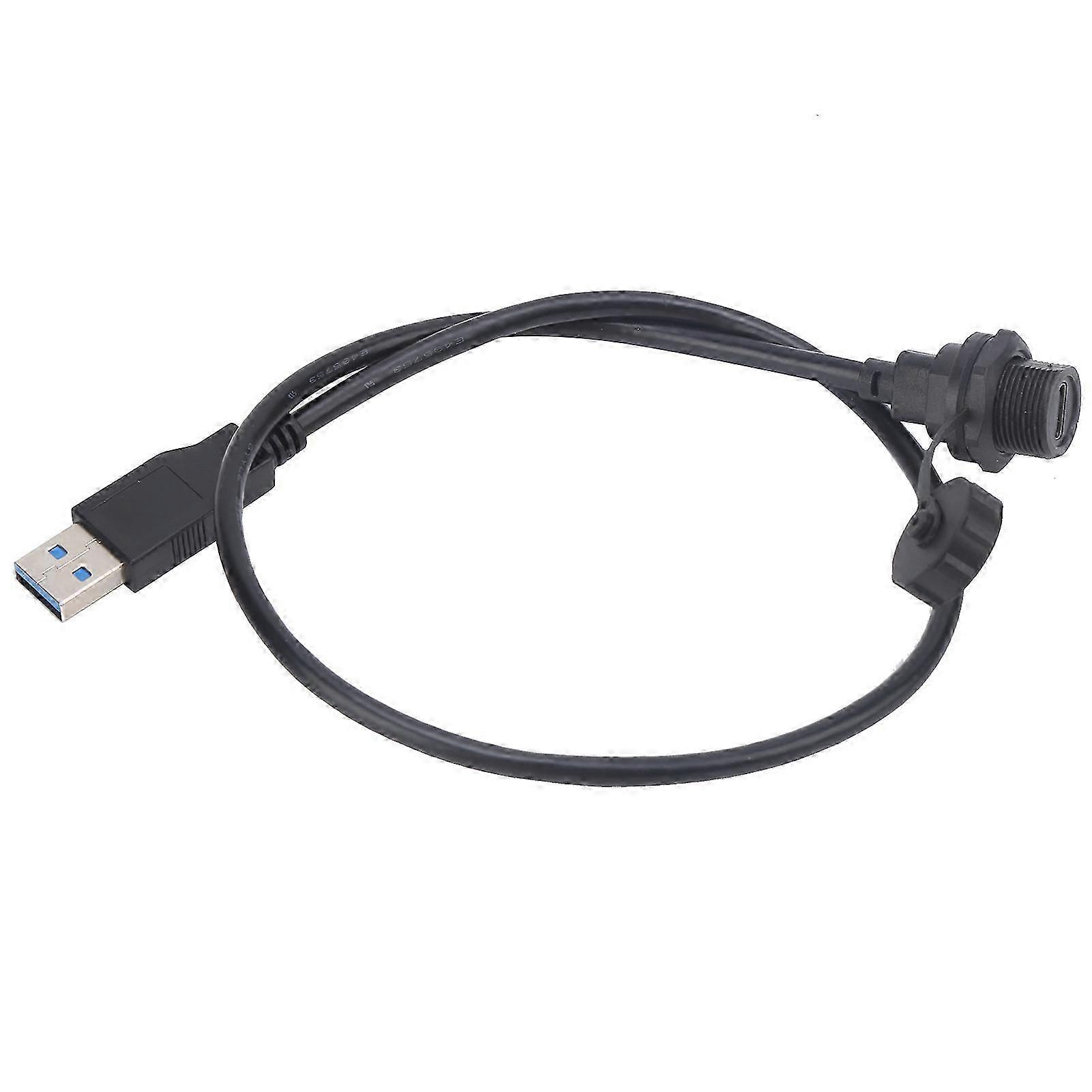 Wasserdichter Einbau-usb-typ-c-buchse Mit Schraubverriegelung, E10tpc-tf-f/u3-am (1m) Strombuchse, Ip67 Wasserdichte Schnittstelle Für Verlängerungskabel.