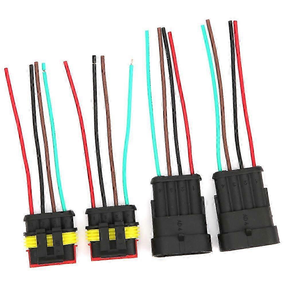 Wasserdichter Kfz-elektrostecker, 4/5/6-polig, 2 Sets Mit Kabeln, Stecker/buchse Für Autos, Ip67, Schnellanschluss