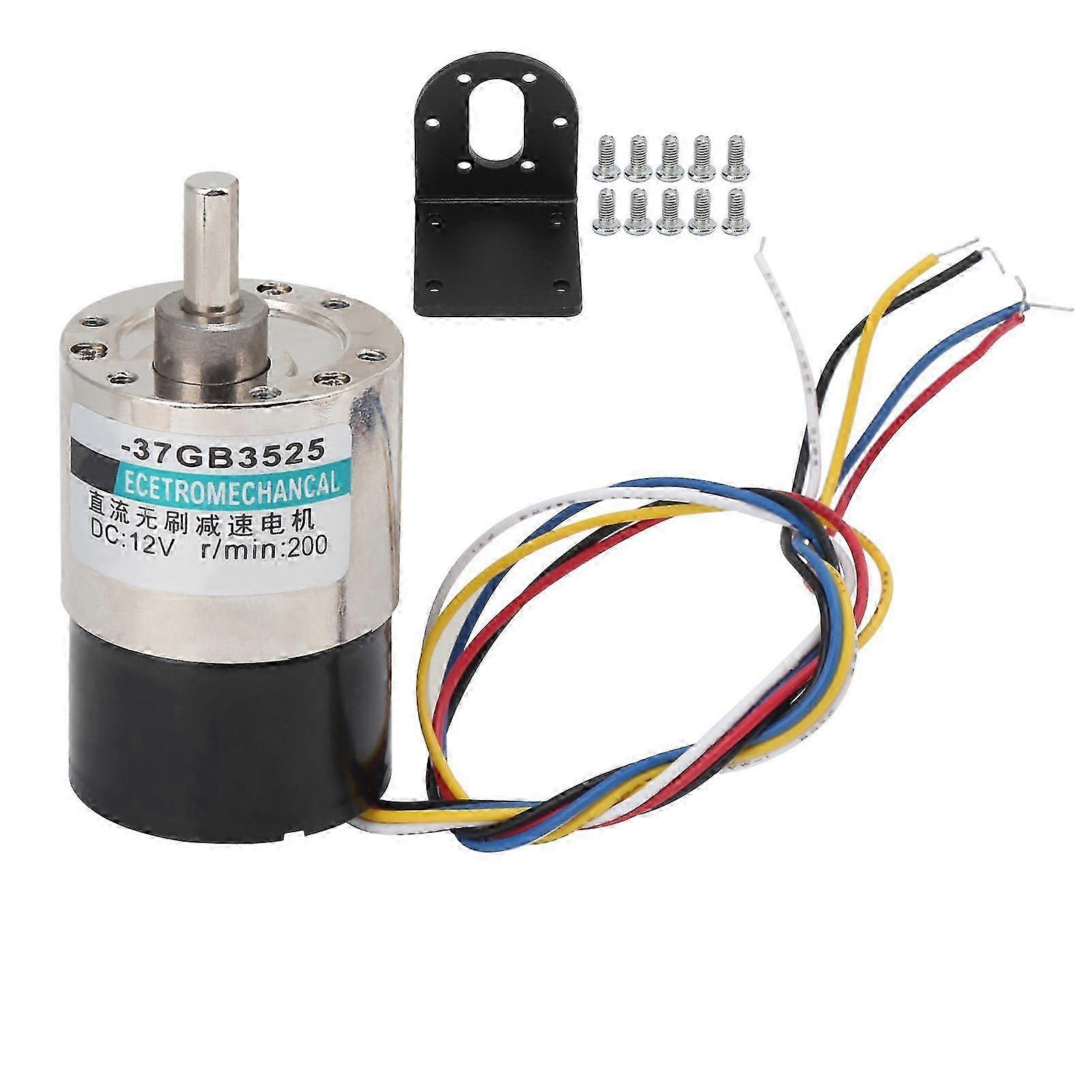 Bürstenloser 12-v-gleichstrommotor Mit Einstellbarer Drehzahl, Drehrichtung Im Uhrzeigersinn/gegen Den Uhrzeigersinn, Inklusive Halterung Für Messgerät Xd-37gb3525, 2000 U/min, Bidirektionale Rotation