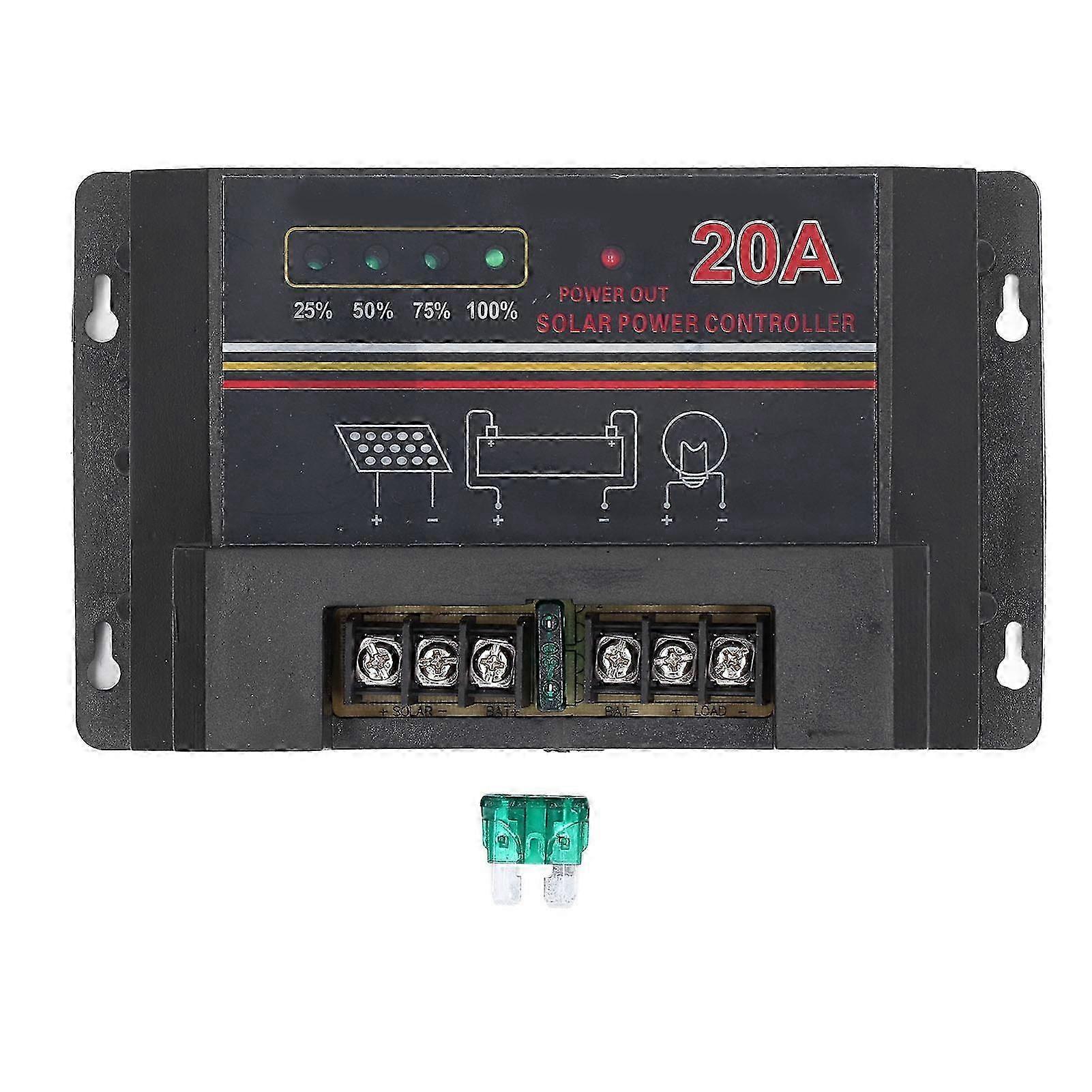 20a Solarladeregler Mit Schnellem Cpu-mikroprozessor, Mehrfachen Schutzfunktionen, Datenübertragung, 12v-regler Für Photovoltaikmodule.