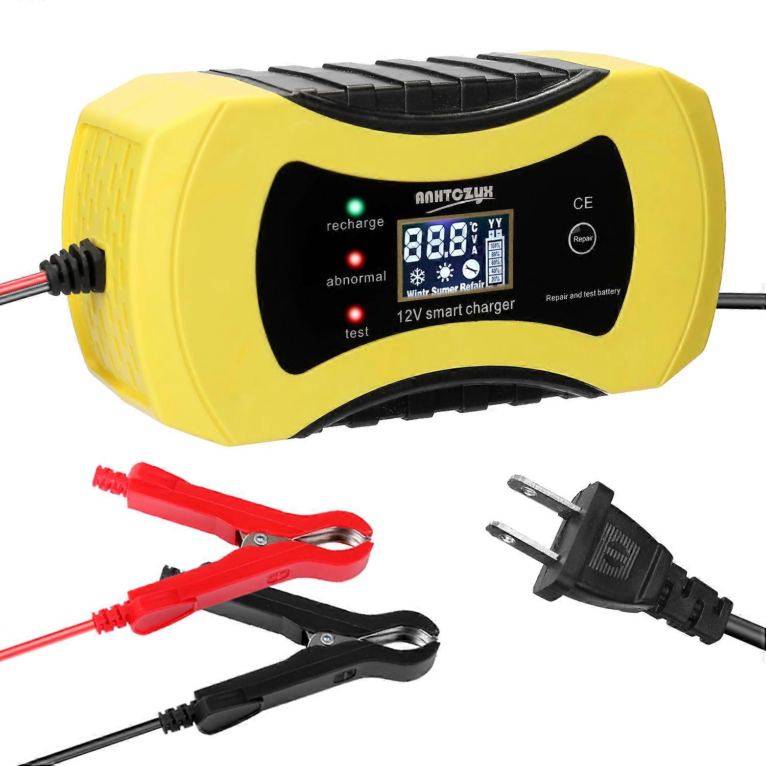Intelligentes 12v 8a Batterieladegerät, 3-stufige Automatische Ladung Mit Lcd-bildschirm Für Agm-, Gel-, Sla- Und Nassbatterien