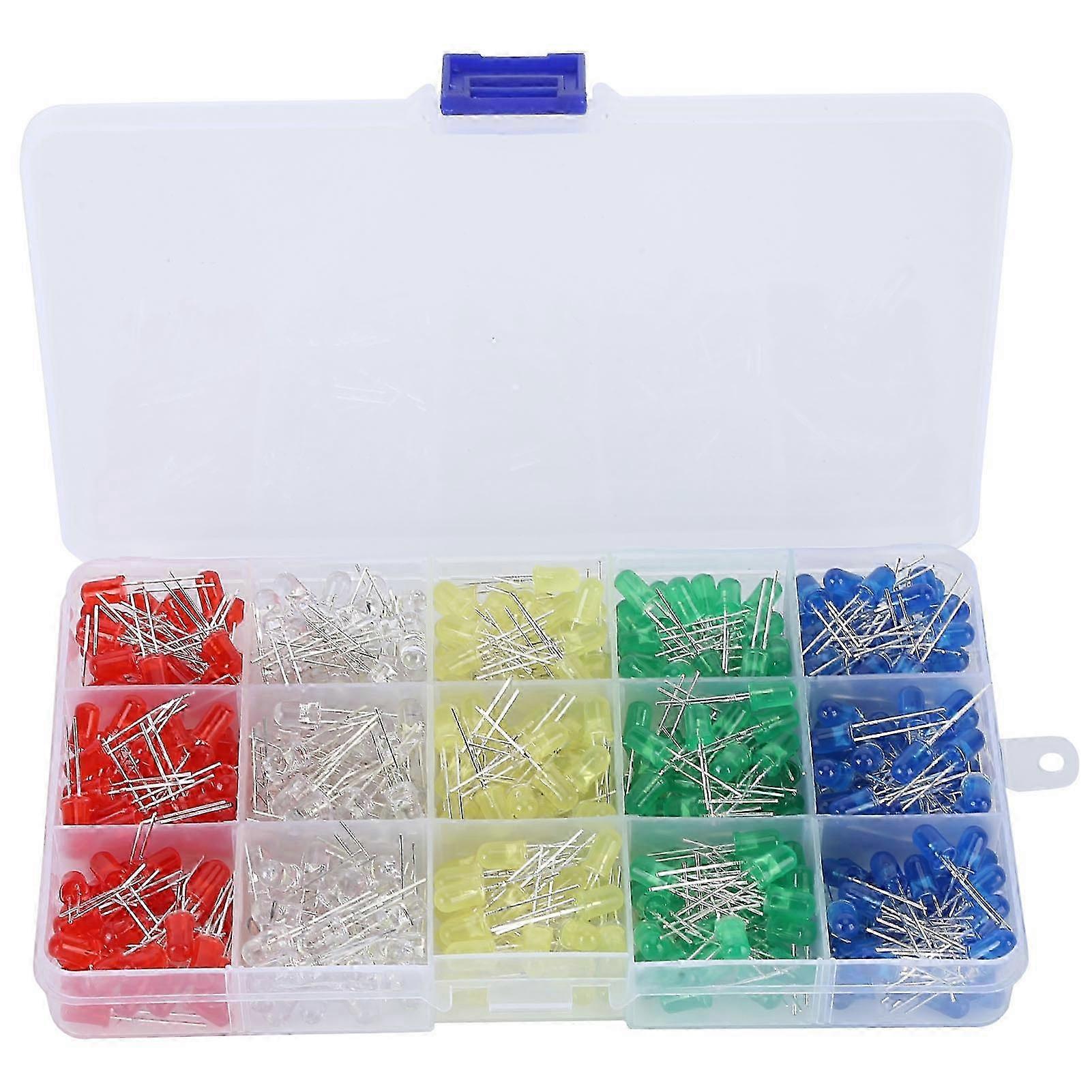 Set Mit 500 Mehrfarbigen 5-mm-leds, Verschiedenen Leuchtdioden, Elektronischen Bauteilen Für Kontrollleuchten, Packung Mit 500 Stück.