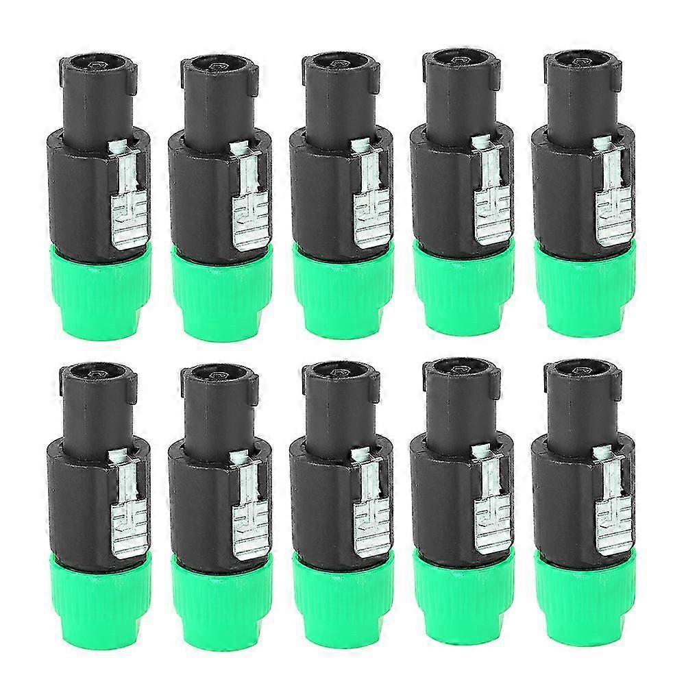 Nl4fc Wasserdichter 4-pin Speakon-stecker, 10er-pack Lautsprecherkabelstecker, Grün, Professioneller Audiostecker.