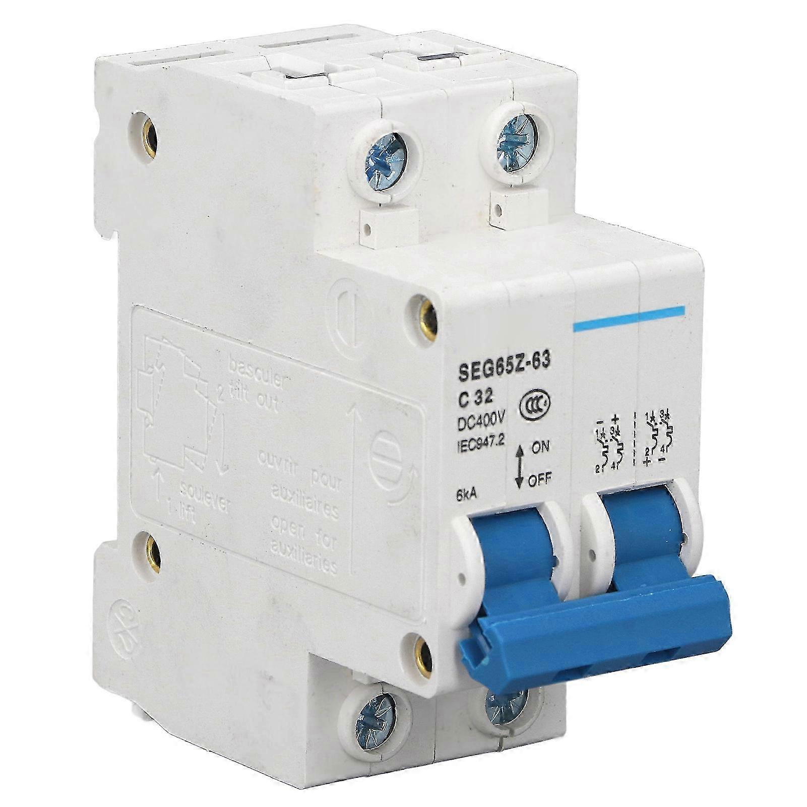 Miniatur-leistungsschalter 2p 32a C32 6ka 400v, Luftschalter Für Photovoltaik-solaranlagen Und -module, Stromkreisschutz, Für Den Einsatz In Wohn- Und Industriegebäuden.