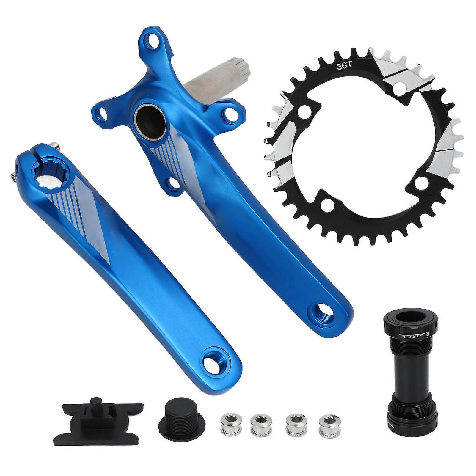 Bolany Kurbelgarnitur Aus Aluminiumlegierung Mit Integriertem Hohlkettenblatt 36t Fahrradkurbelgarnitur-ersatz-upgrade-kit Blau