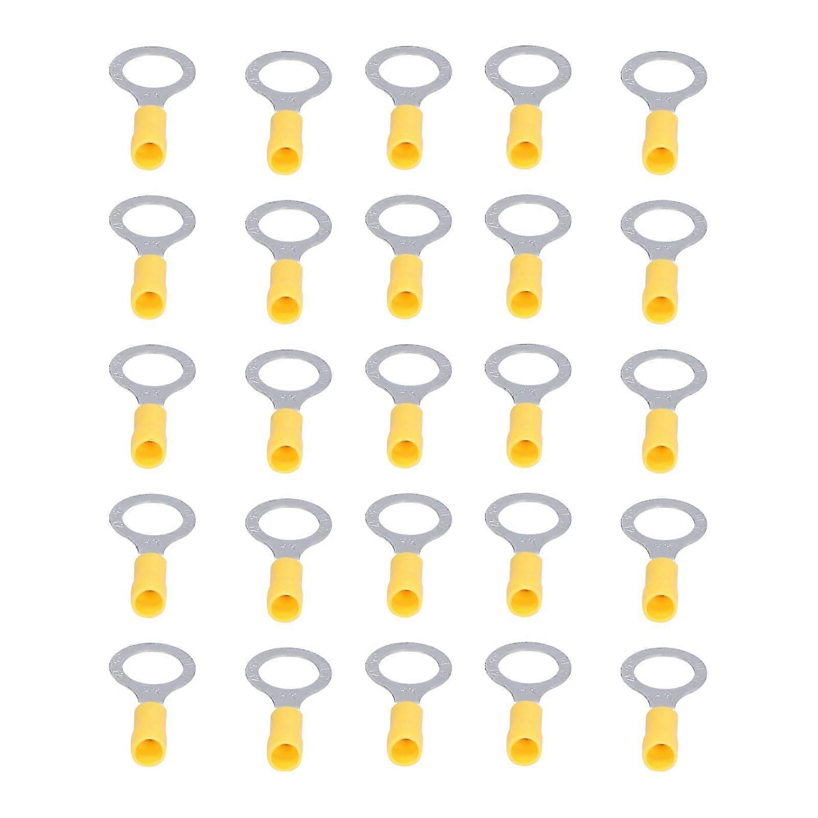 Packung Mit 25 Gelben Rv5-12 Crimp-kabelschuhen, Elektrische Verbinder Für Kabel, Kabelzubehör-set, Schraubklemmen