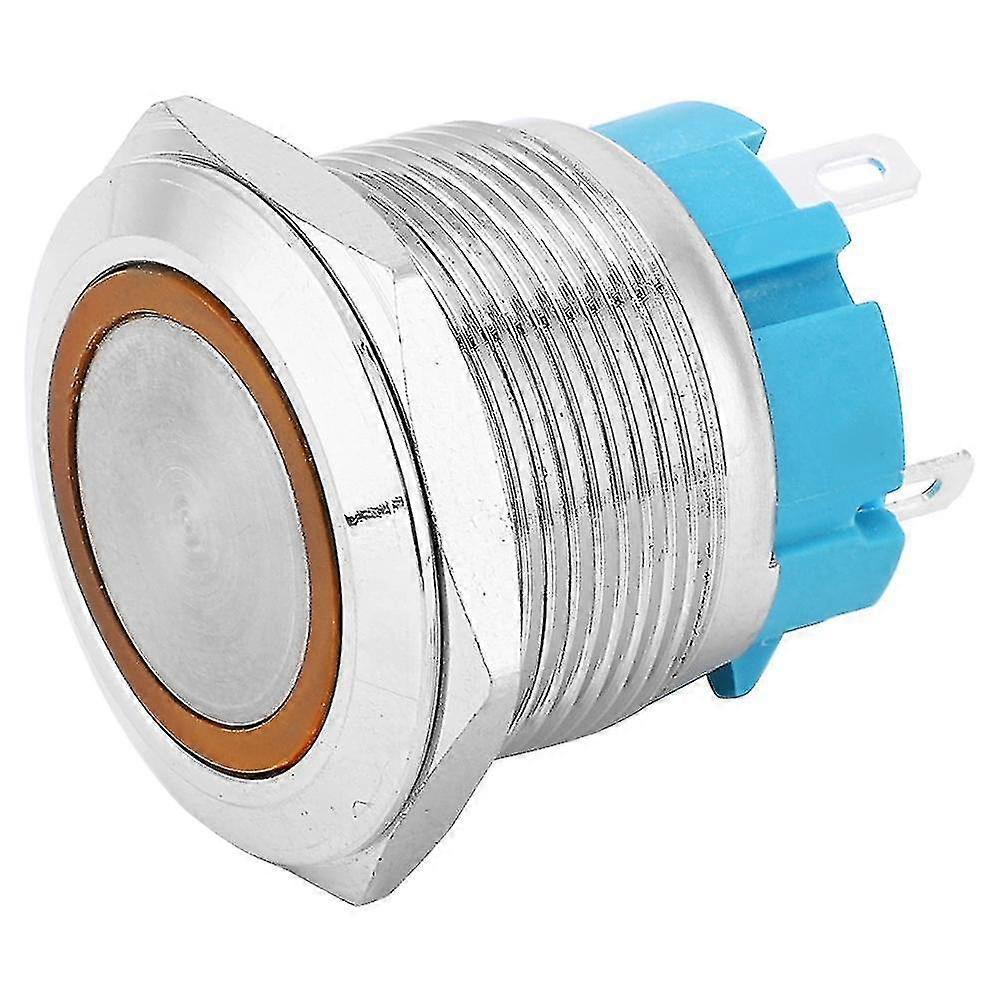 4-poliger Selbstverriegelnder Drucktaster Mit Leuchtring, 22 Mm, Schutzart Ip65, Wasserdicht, Für Boots- Oder Autotuning, 2 Stück, Gelb, 12–24 V Dc