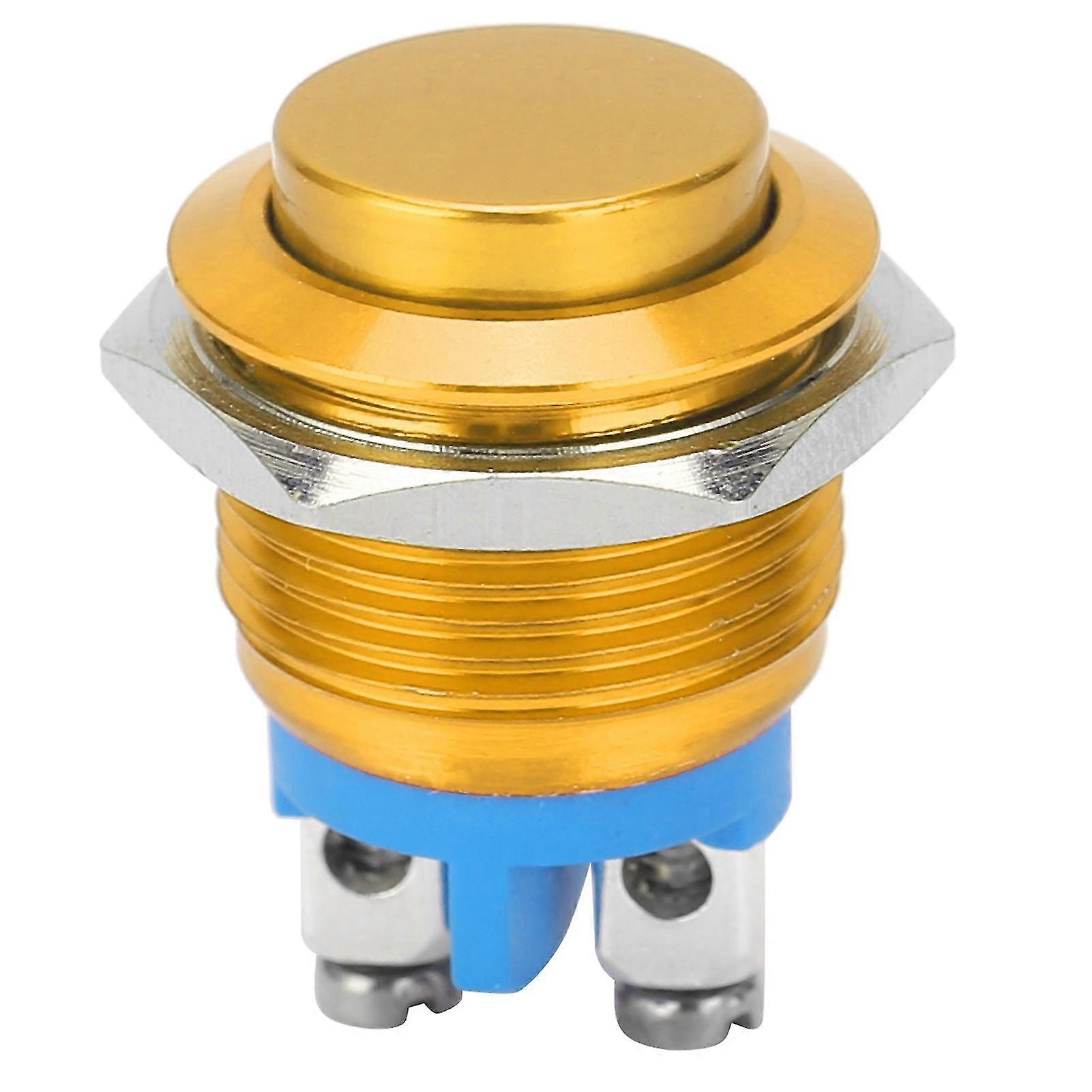 Wasserdichter, Selbstrückstellender Druckknopf Aus Edelstahl, Normalerweise Offen, 16 Mm, 220 V (gelb)