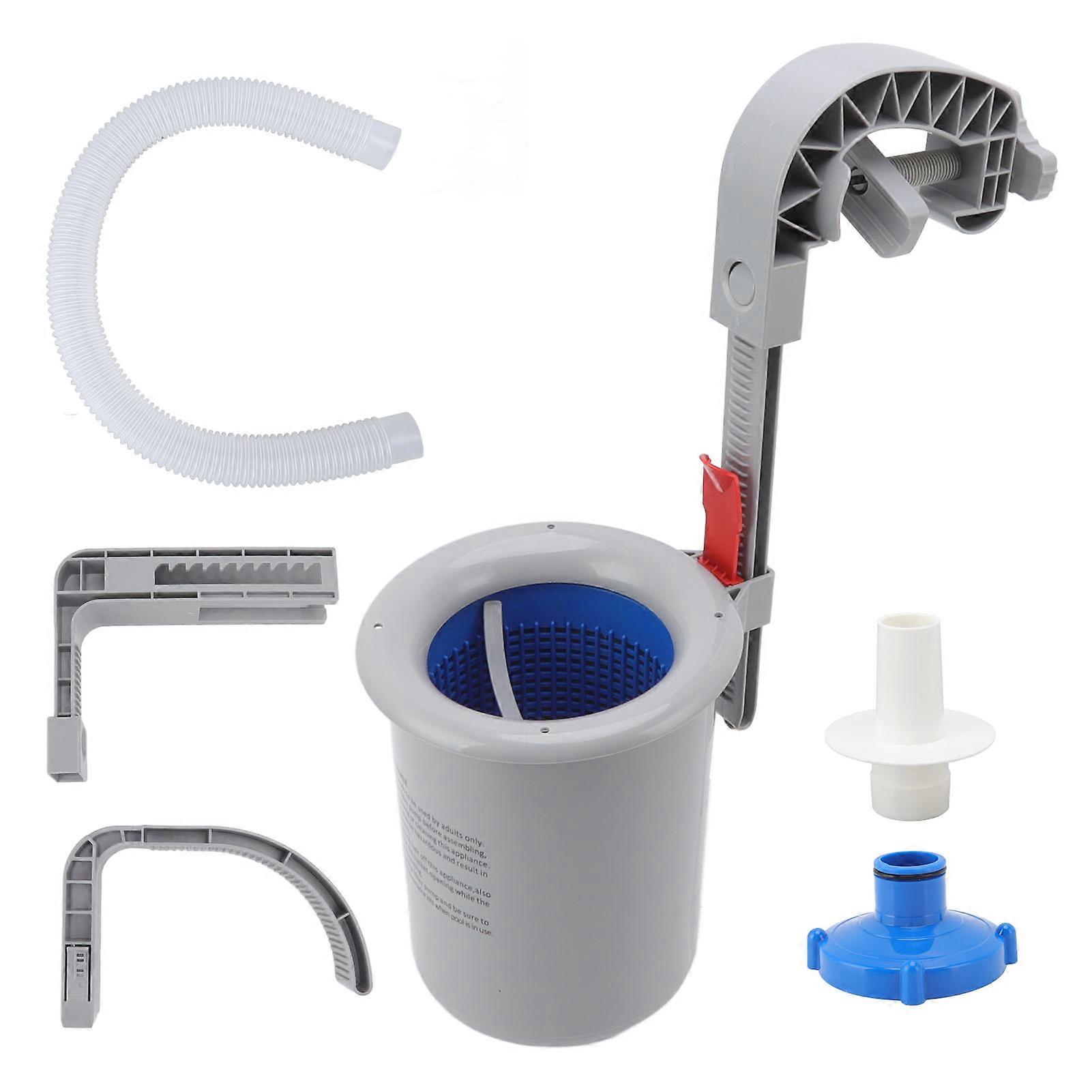 Grauer, Wandmontierter Oberflächenskimmer Aus Kunststoff, Automatischer Schmutzfänger Und Poolfilter, Wandmontiert, Effizienter Oberflächenreiniger.