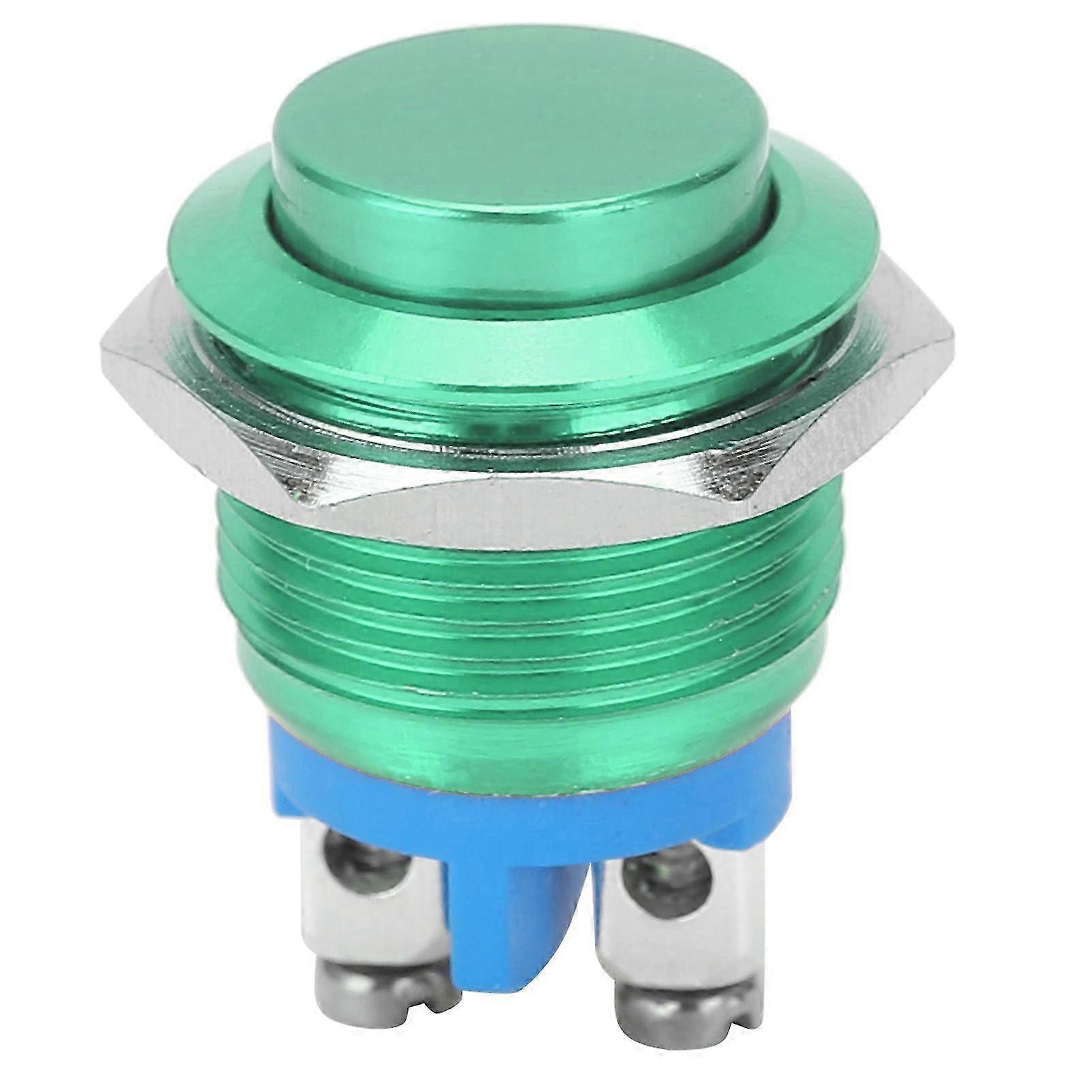 Wasserdichter Edelstahl-druckknopf, Normalerweise Offen, Selbstrückstellend, 16 Mm, 220 V, Grün