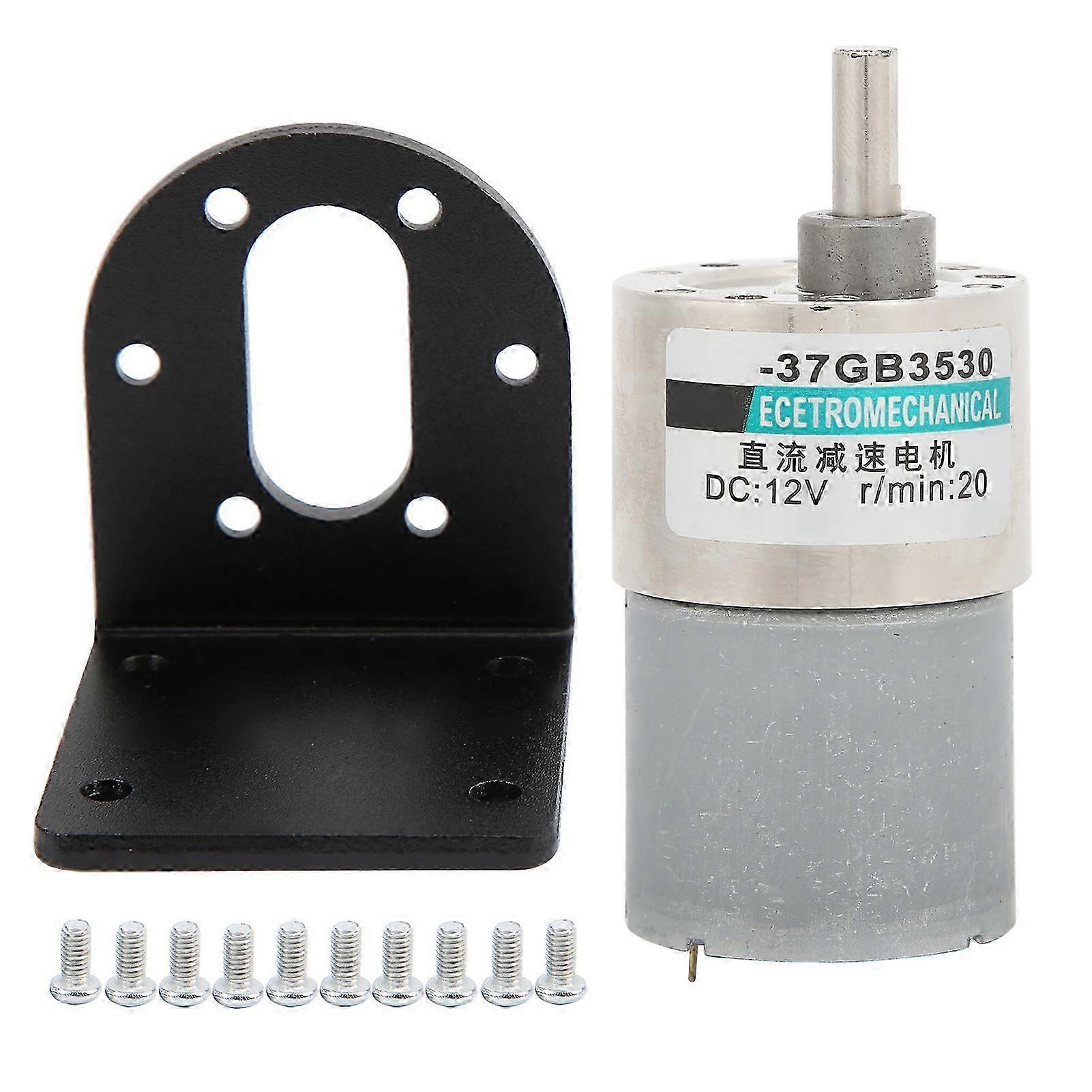 12v Gleichstrom-getriebemotor Xd37gb3530, Drehmomentstarker Mikromotor, Niedrige Drehzahl 20 U/min, Permanentmagnet, Mit Montagehalterung, Für Heimwerker- Und Automatisierungsprojekte.