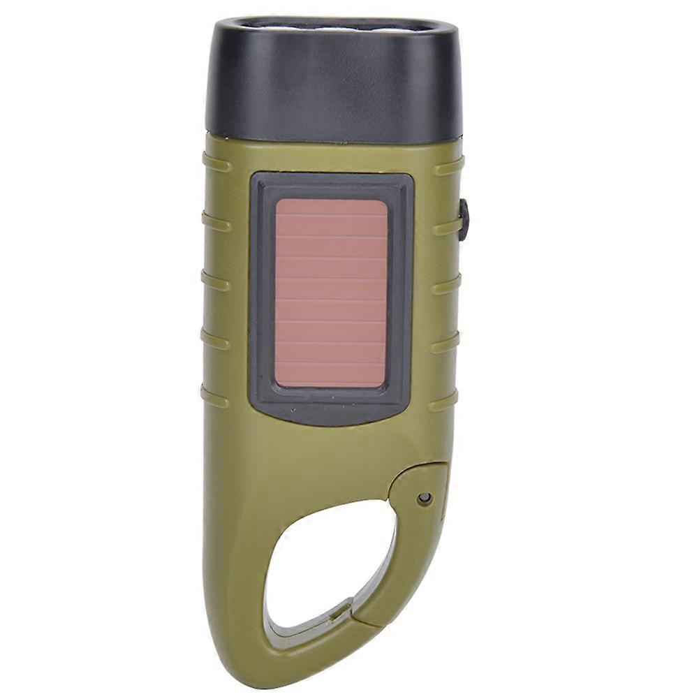 At5503 Tragbare Led-taschenlampe Mit Solarkurbel, Robustes Abs, Hell Für Camping, Wandern Und Notfälle, Wiederaufladbar Durch Sonne Und Dynamo.