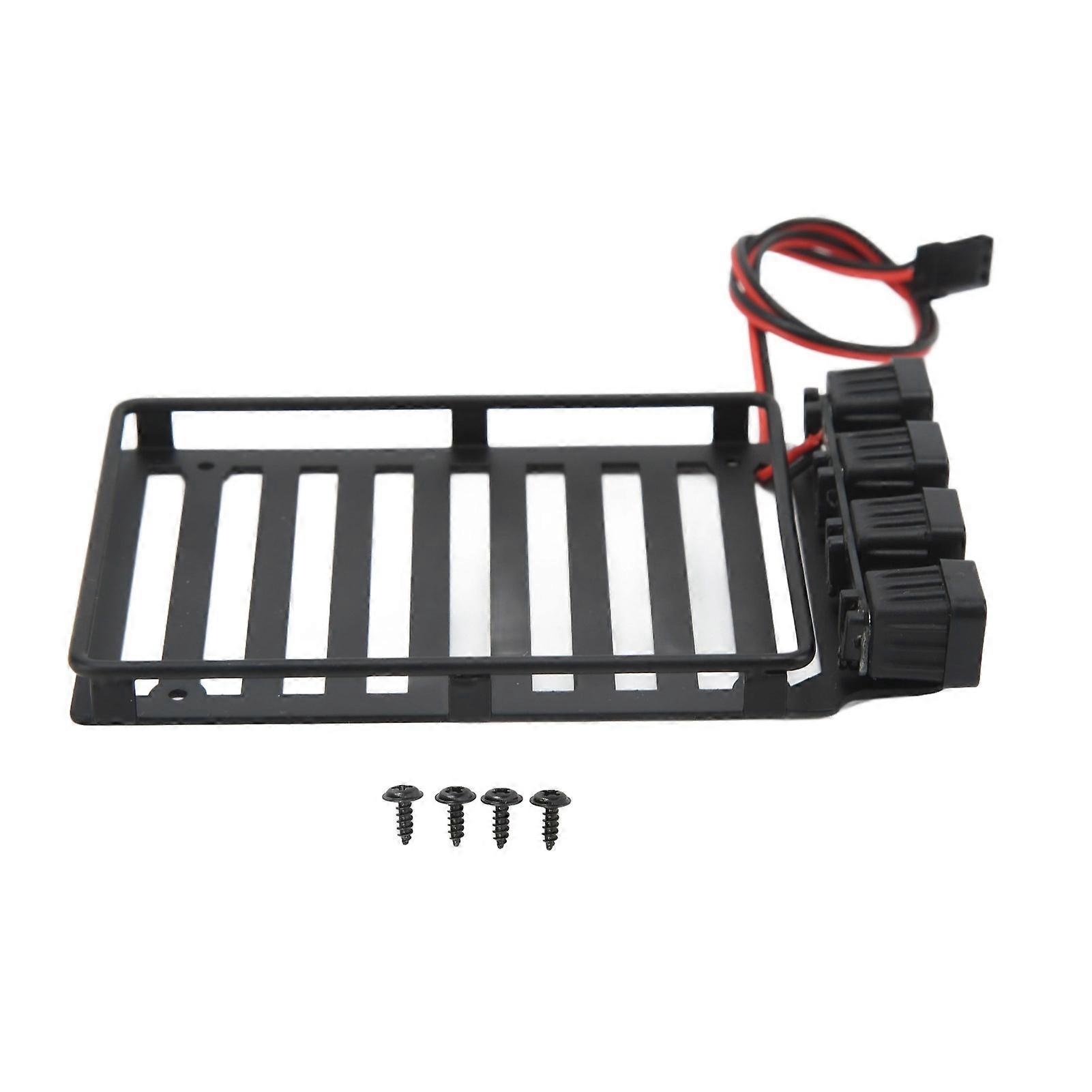Dachgepäckträger Mit Led Für Rc-cars, Aluminium-staukasten Für Axial Scx24 1/24, Dachgepäckträger Für Crawler, Montagezubehör