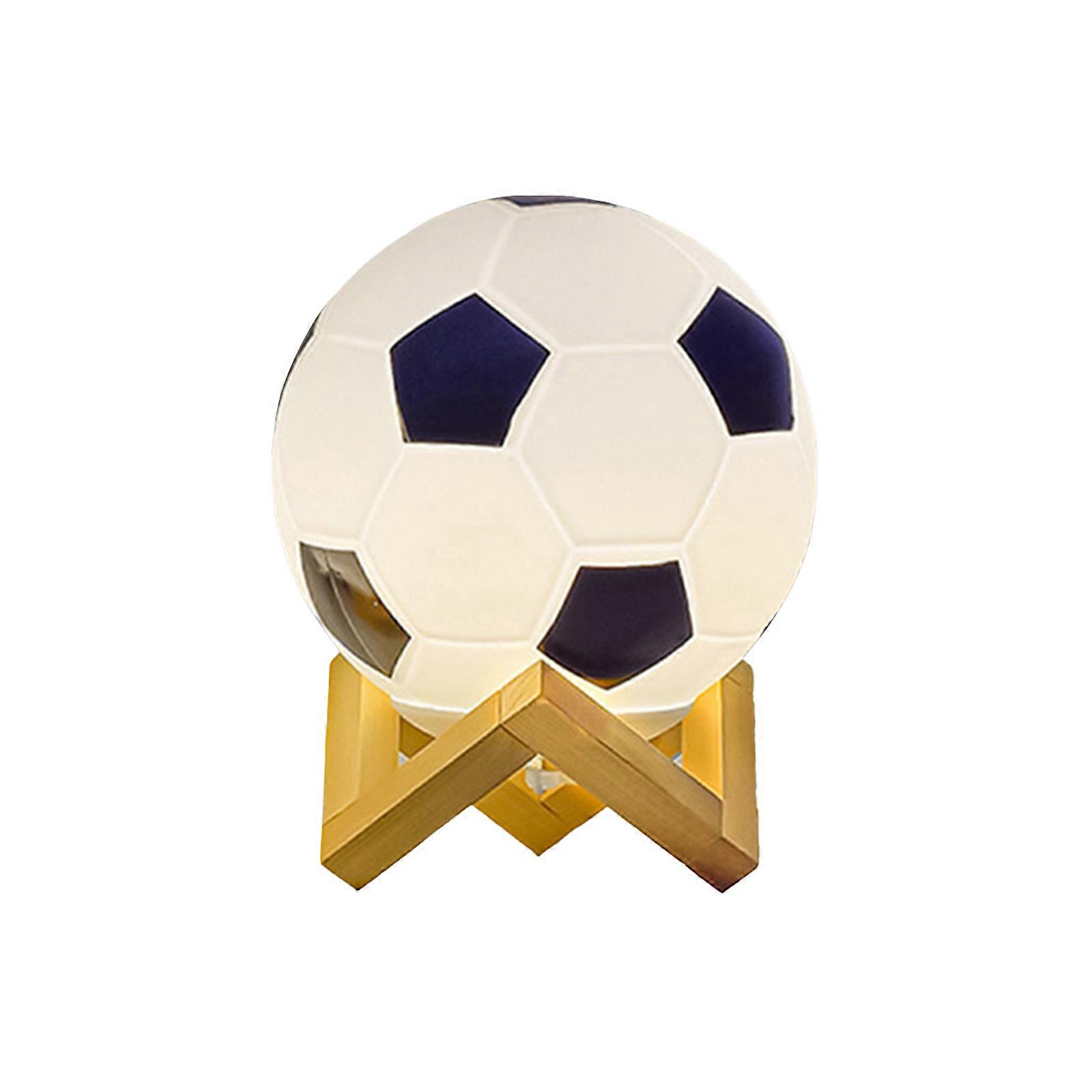 Led-nachttischlampe Im Fußball-design Aus Massivholz Und Glas, Schreibtisch-nachtlicht Mit Fernbedienung Und Dimmerschalter Für Schlafzimmer, Wohnzimmer, Büro, Moderne Einrichtung