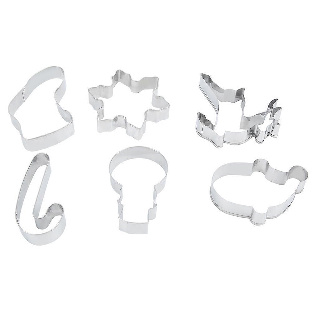 Set Mit 6 Weihnachtsplätzchenausstechern Aus Edelstahl, Festliche Plätzchenformen, Diy-küchenutensilien Zum Backen, Einfaches Ausstechen, Gourmet-geschenk.