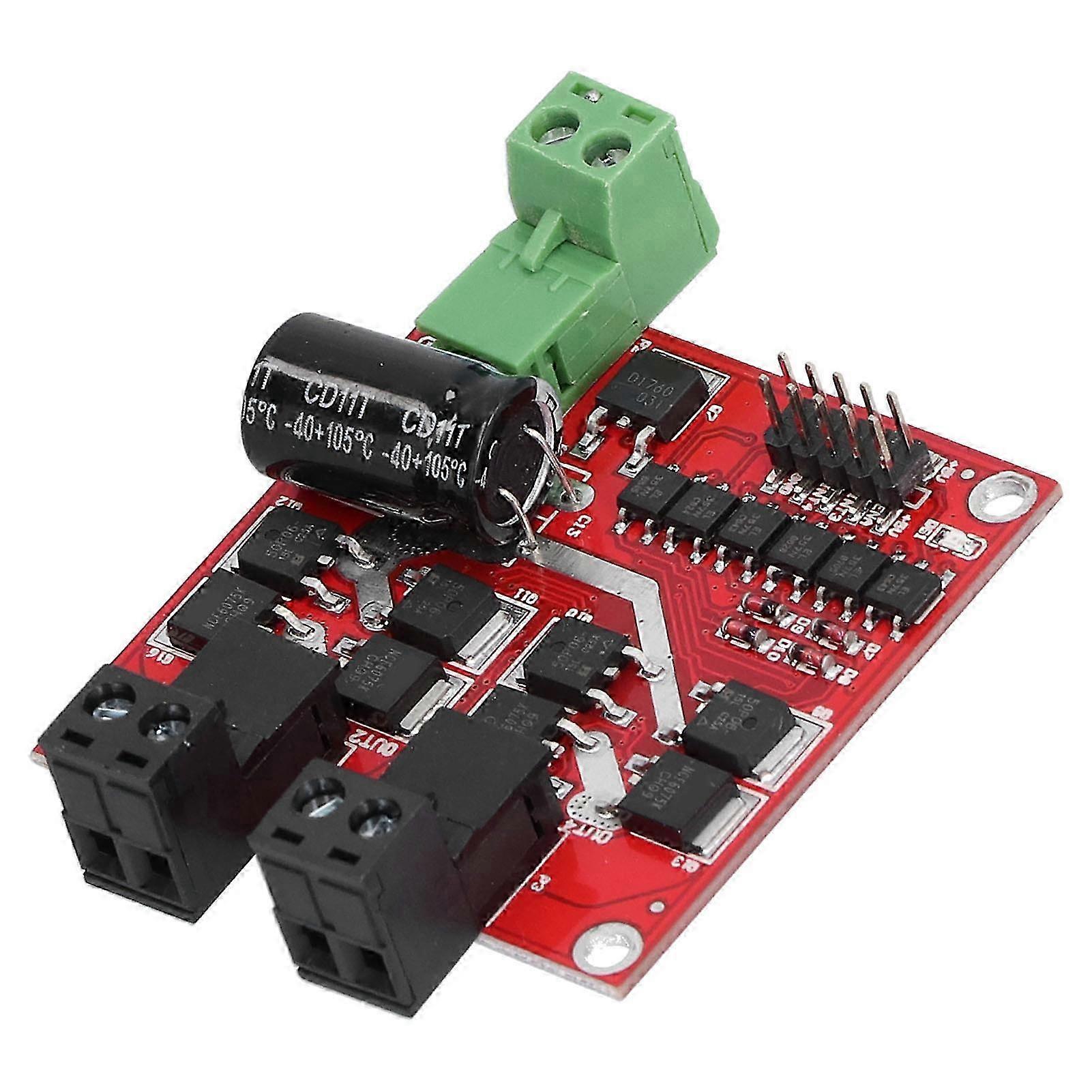 2-kanal-pwm-160w-gleichstrommotor-steuermodul, Hochleistungselektronikbauteil In Kunststoffgehäuse, Puls-drehzahlregler Für Diy-projekte Und Robotik.
