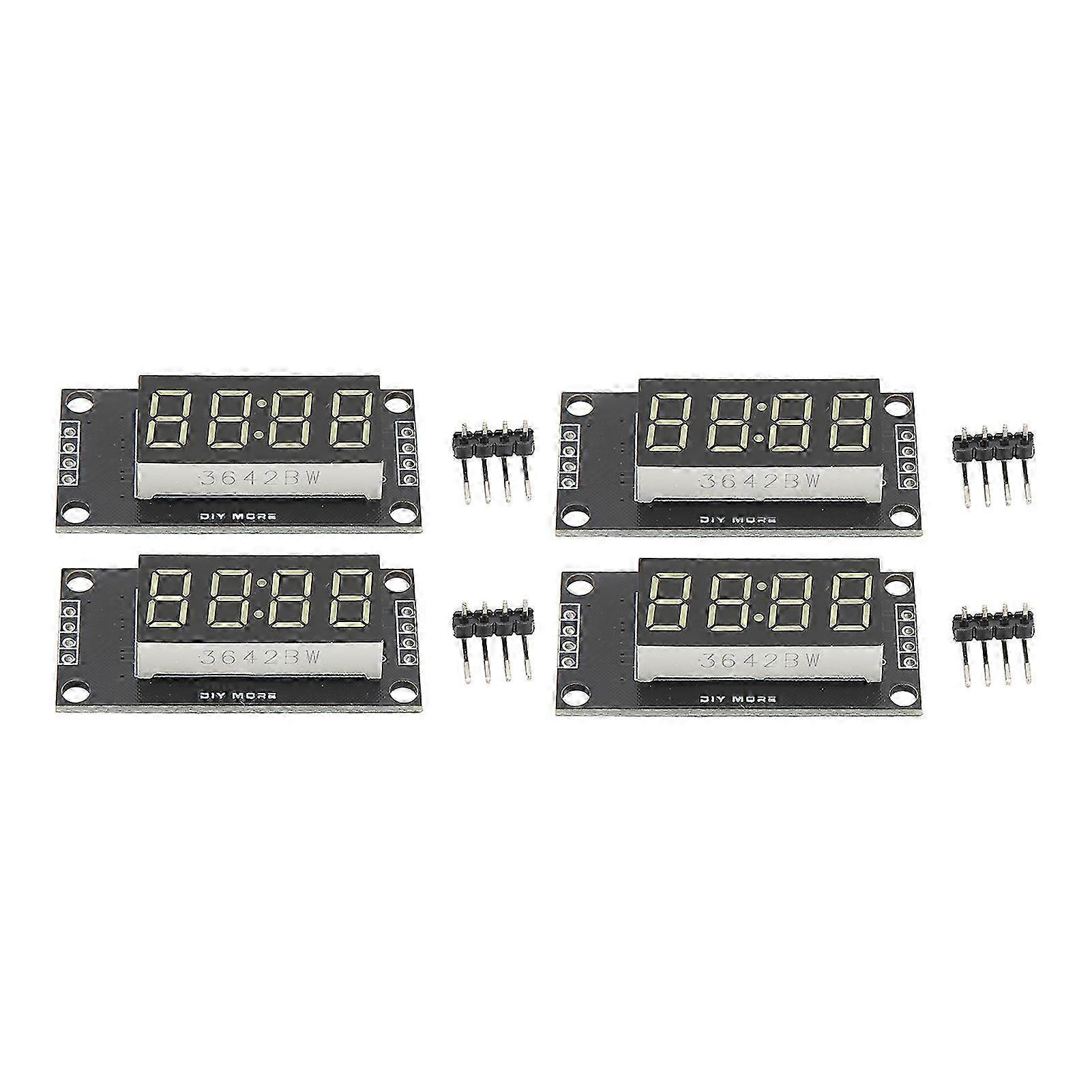 4-stellige 7-segment-digitalanzeige Mit 0,36 Zoll (9,1 Mm) Weißen Leds, 4er-pack Mit Tm1637 Mra110f Chip, Digitalröhrenanzeige Für Elektronikprojekte