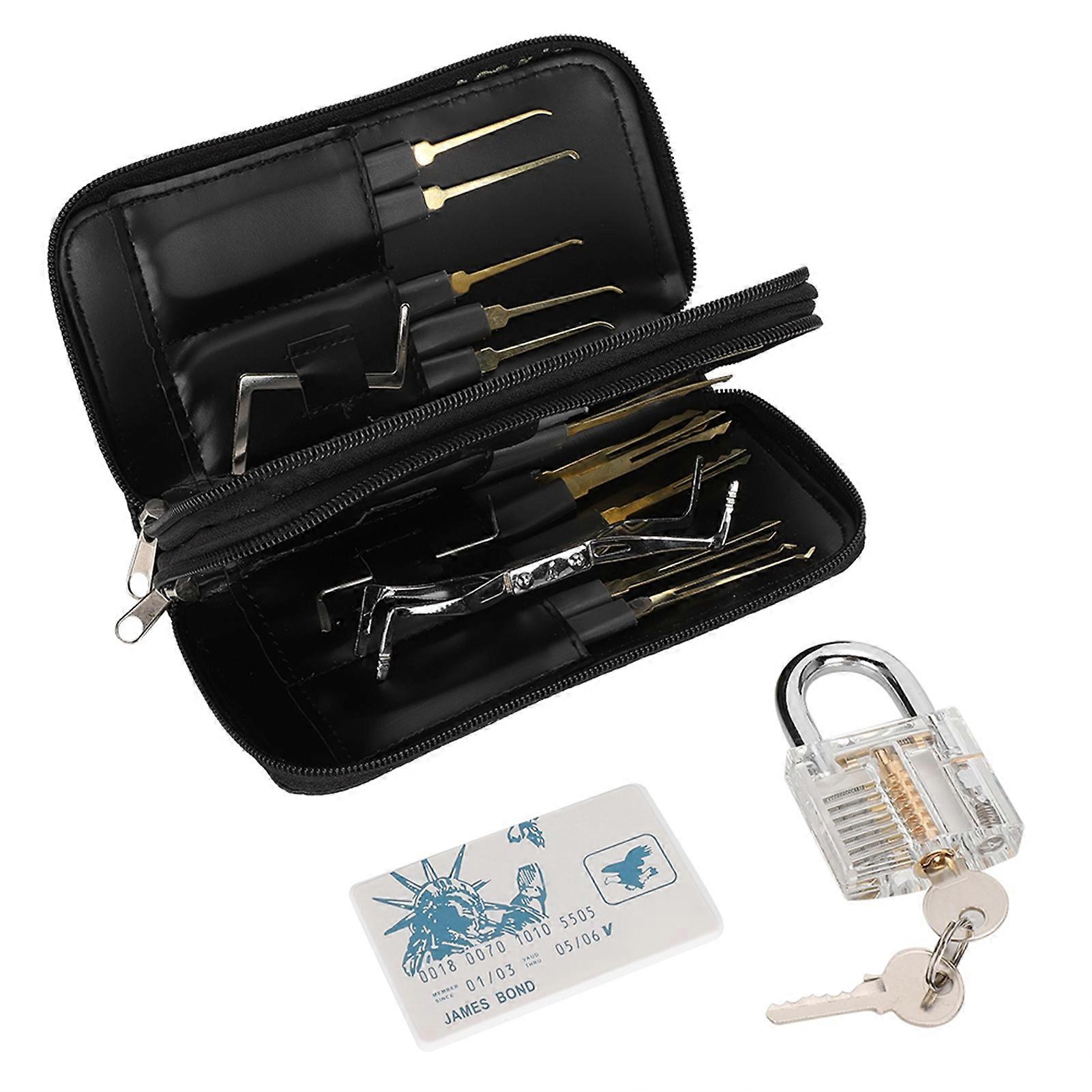 Set Mit 30 Schlossknackern Mit Transparentem Vorhängeschloss, Werkzeug Zum Üben Des Schlossknackens, Übungsset Zum Öffnen Von Schlössern, Professionelles Entriegelungszubehör.
