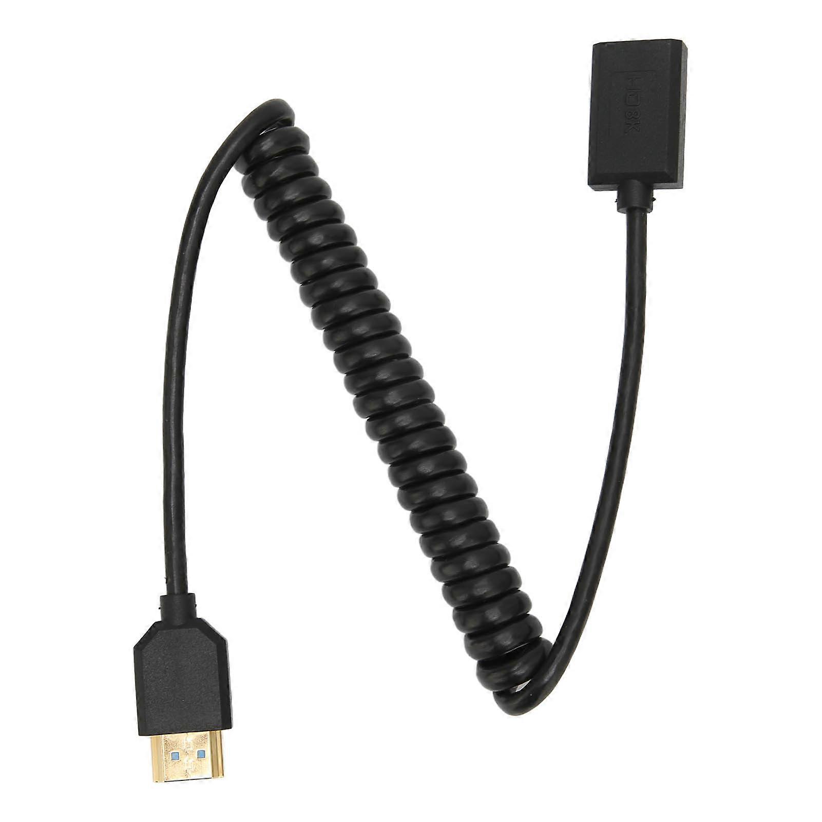 8k 60hz 48gbps Hdmi-spiralkabel (stecker Auf Buchse), 4,0 Mm Außendurchmesser, Hochleistungs-multimedia-anschluss