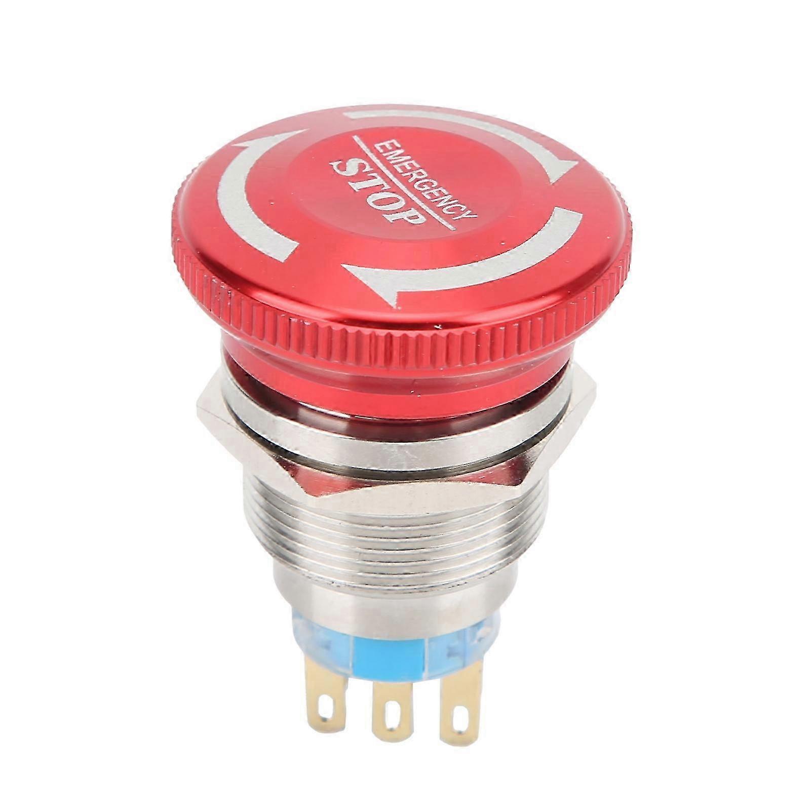 Wasserdichter 22-mm-not-aus-taster, Selbstverriegelnder Drucktaster Mit Pilzkopf, 6 Pins, Schutzart Ip65, Industrielle Sicherheitsabschaltung.