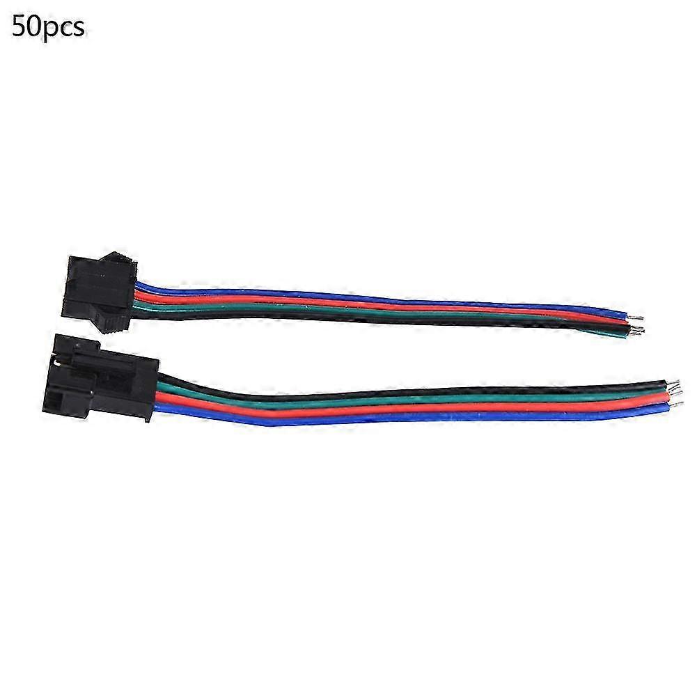 10 Cm Led-verbinder, 50 Adernpaare (4-polig, Stecker/buchse), Verzinnter Kupferkern Für Led-streifen, Schnellverbindungskabel
