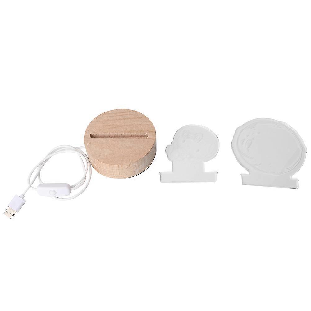 Acryl-3d-led-schreibtischlampe, Dekoratives Nachtlicht Mit Gemusterter Lichtplatte, 3w 4,5v Usb-anschluss, Zweifarbige Beleuchtung, Ideal Für Büro Und Schlafzimmer.