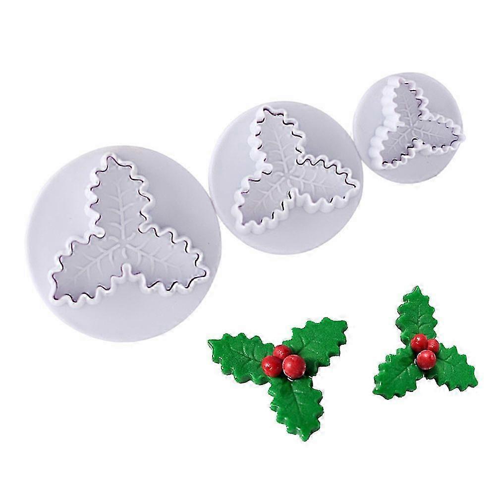 Weihnachtsplätzchenausstecher In Stechpalmenblattform, Blattförmige Fondantform, Dekorationswerkzeug Für Kuchen, Cupcakes Und Gebäck, Festliches Küchenaccessoire