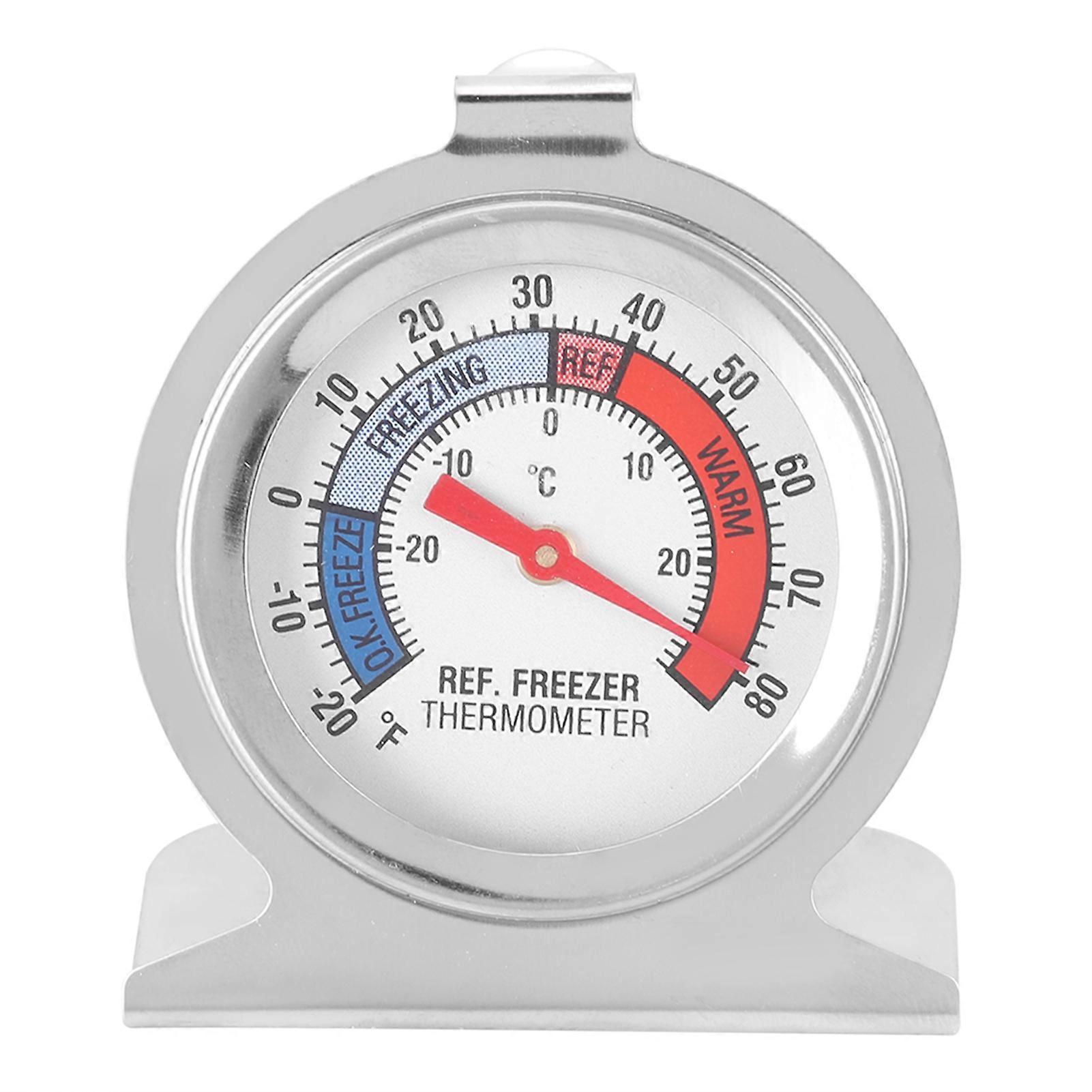 Gefrierschrank- Und Kühlschrankthermometer Aus Edelstahl, Großes Zifferblatt, Temperaturanzeige Für Den Hausgebrauch
